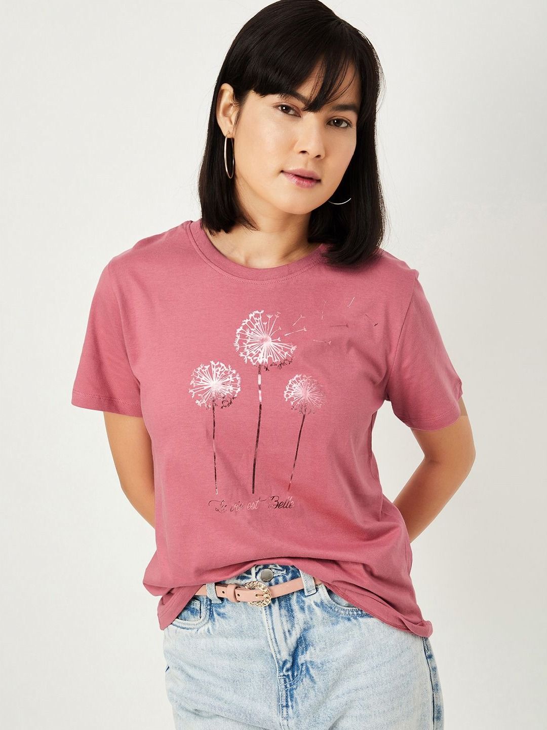 max Women Floral Printed Round Neck Cotton T-shirt-picture-37