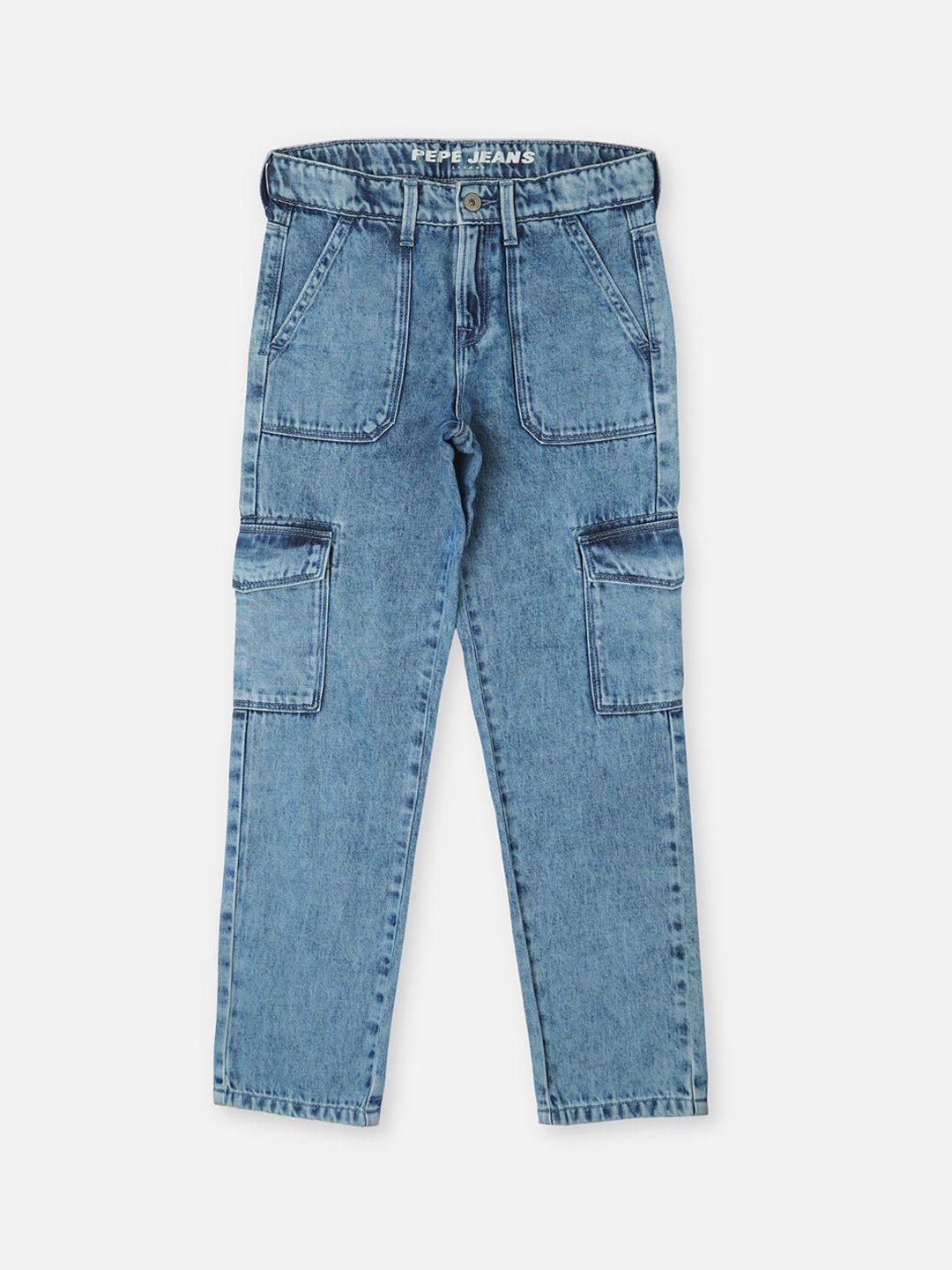 Pepe Jeans Boys Mid-Rise Cotton Cargo Jeans