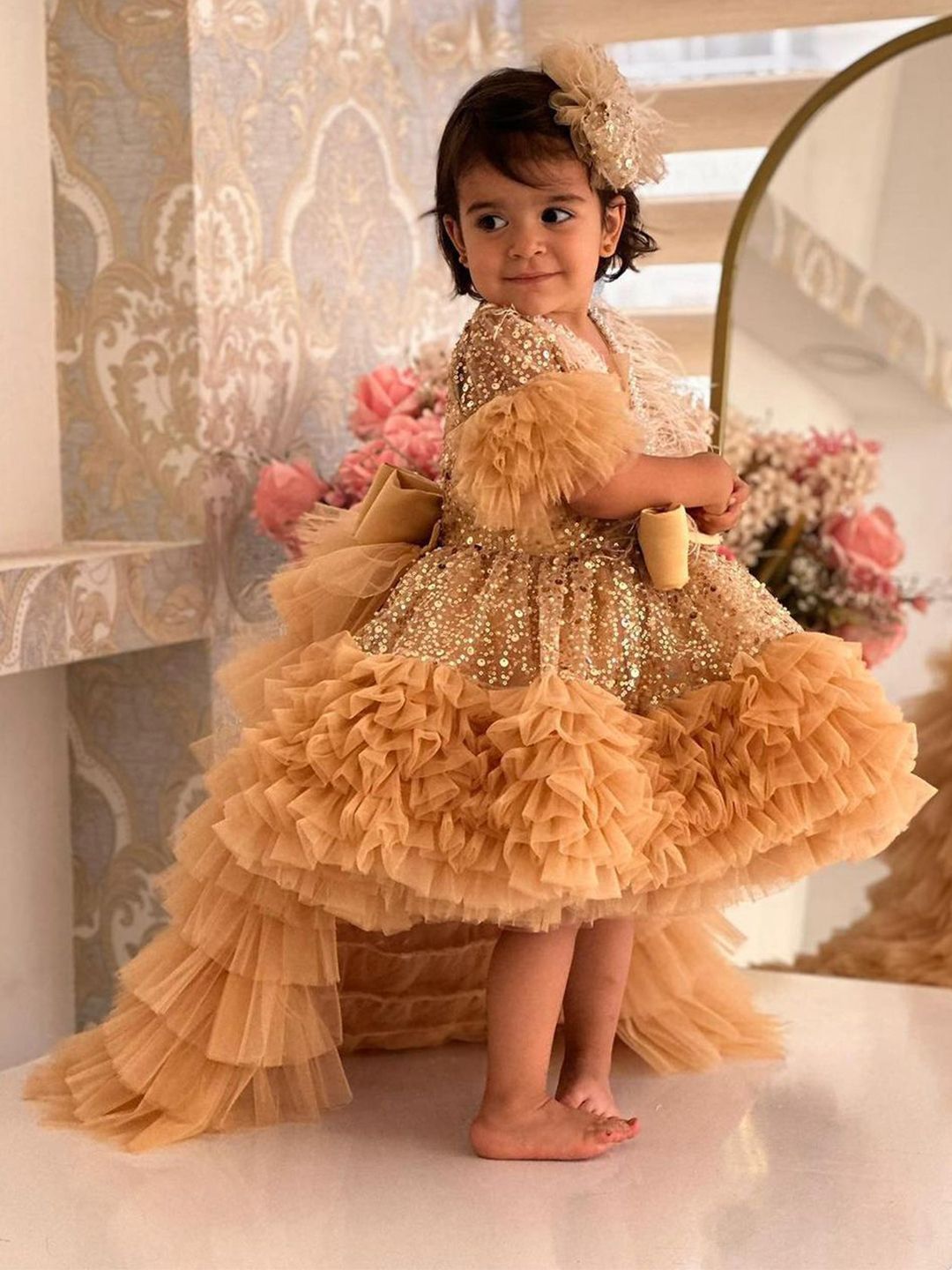 First Little Smile Animal Embroidered Net Balloon Dress-image-18