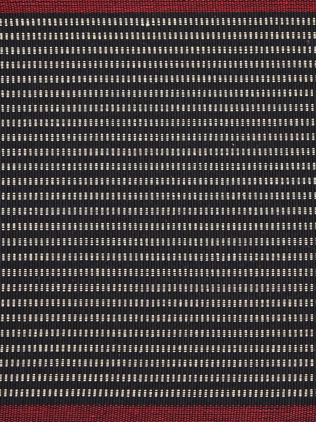 Fabindia Shubikha Black & Maroon Striped Cotton Table Runners-image-47