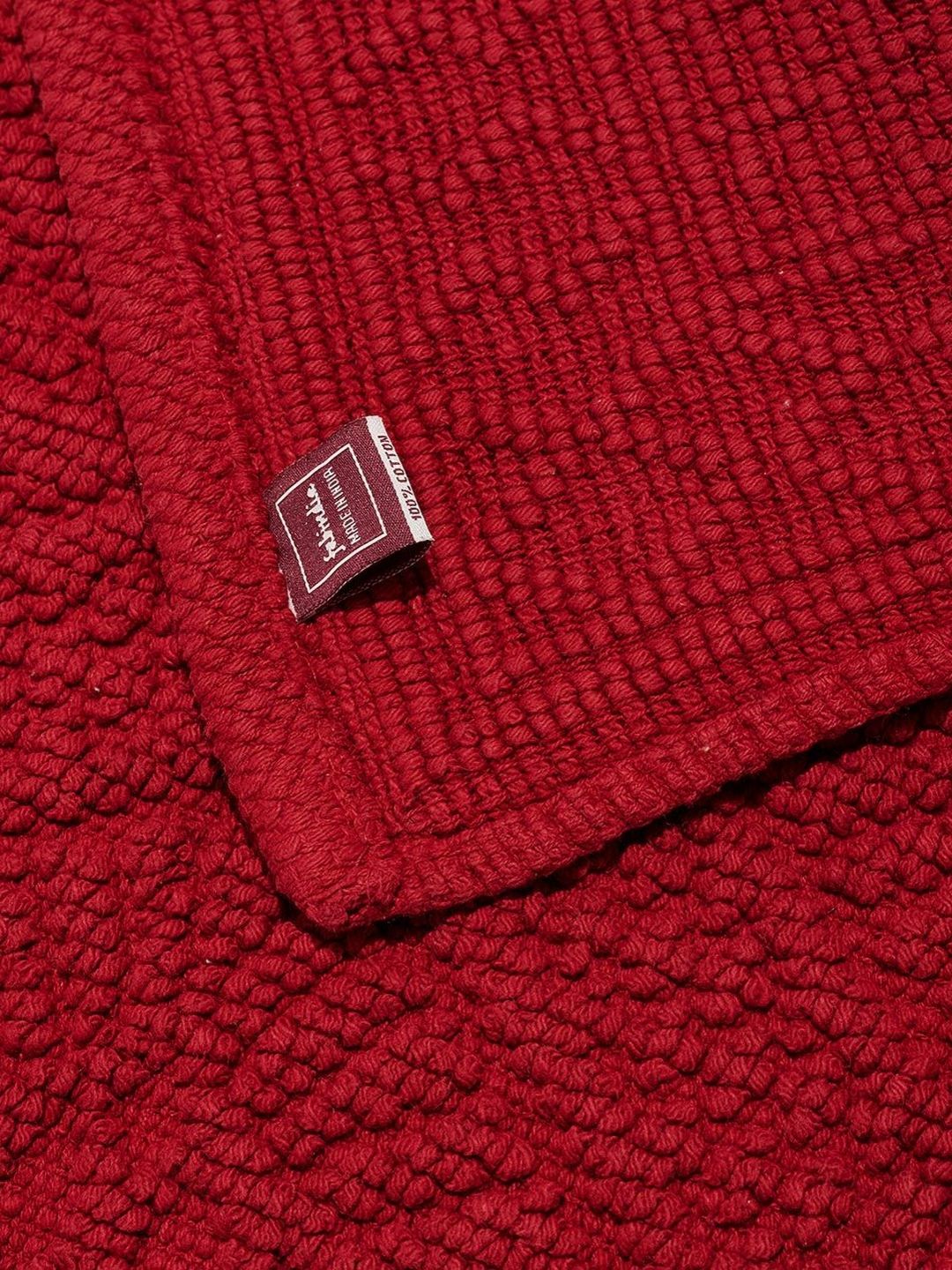 Fabindia Aqib Red Textured 1300 GSM Bath Rugs-picture-11