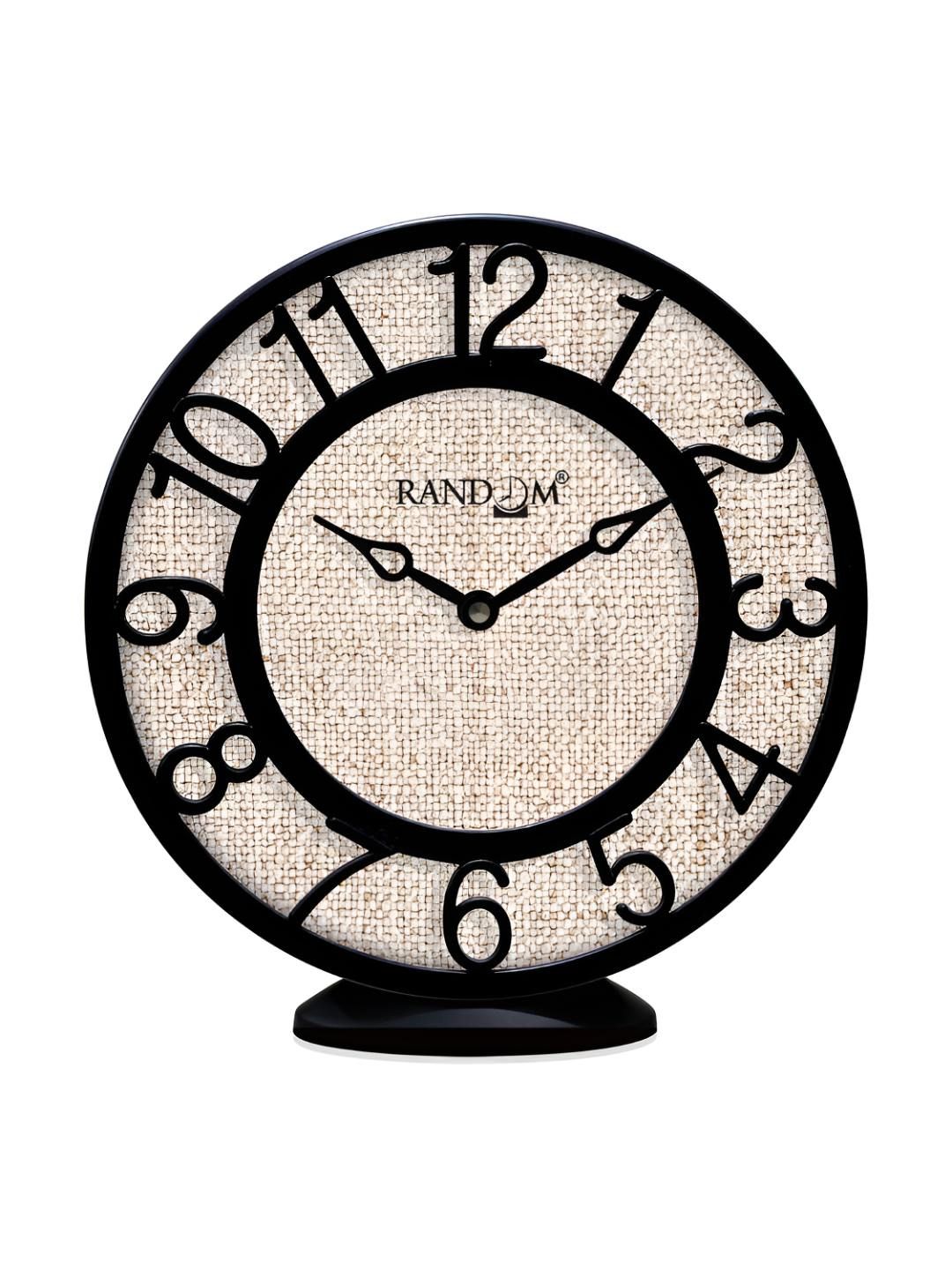 RANDOM Beige & Black Printed Contemporary Wall Clock-picture-8
