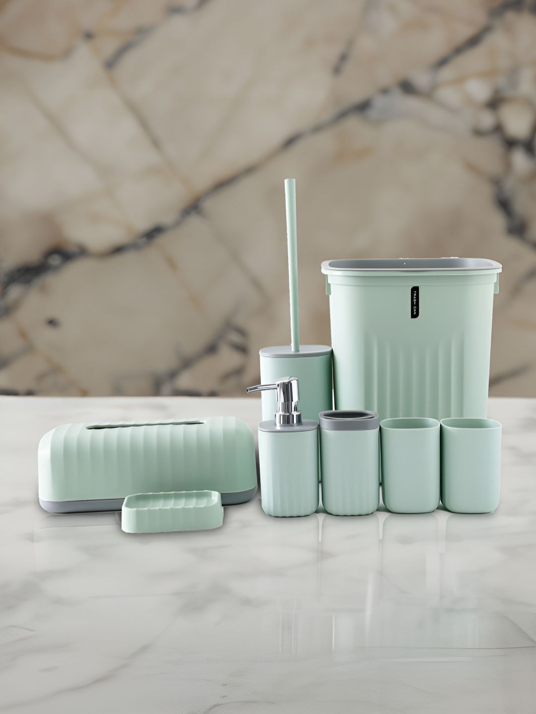UMAI Green 8 piece Solid Ceramic Bath Accessories Set-picture-21