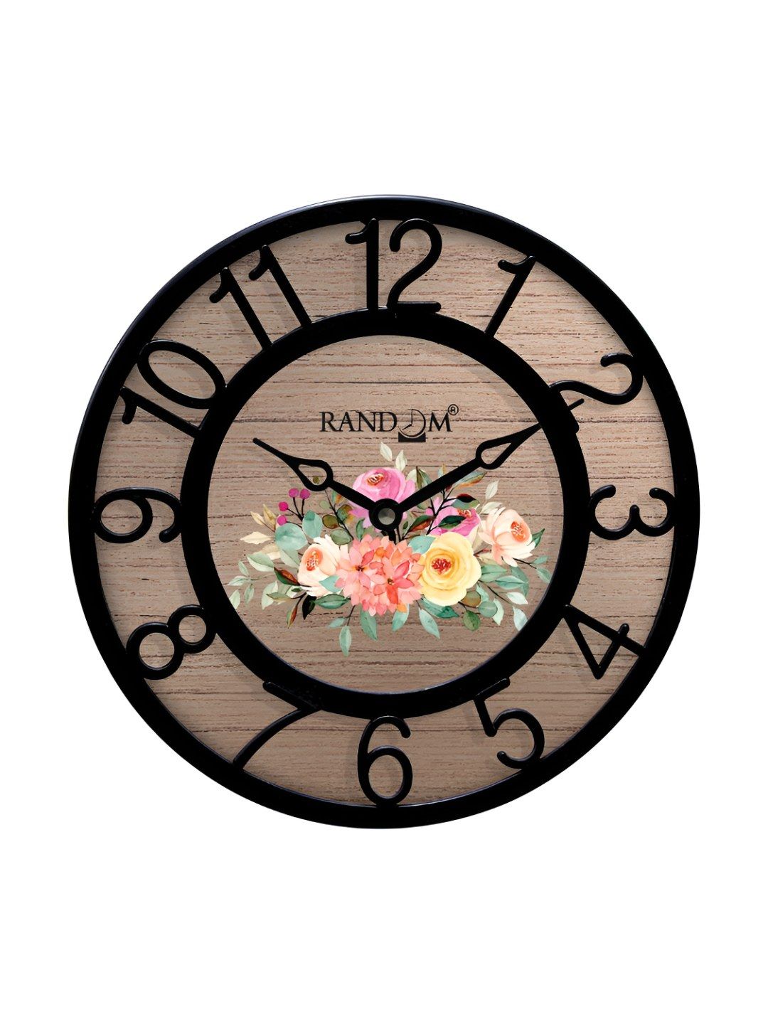 RANDOM Beige & Black Printed Contemporary Wall Clock-picture-10