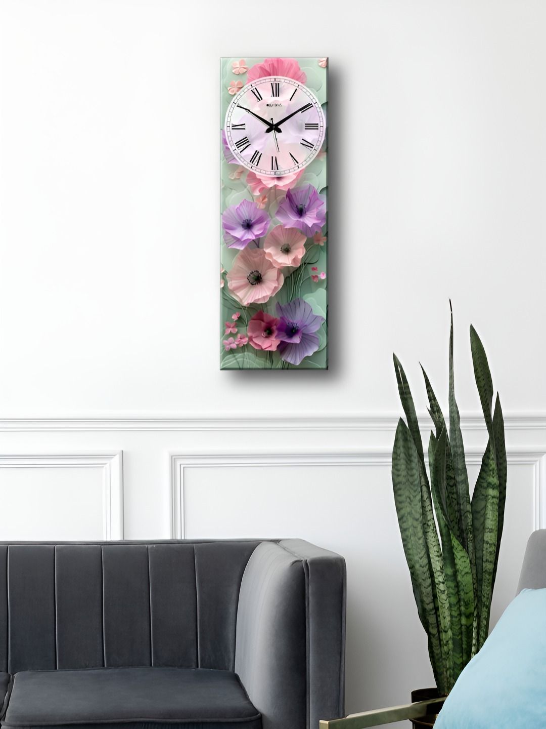OLIVE TREE Olive Tree Wooden Purple & Pink Printed Contemporary Wall Clock-picture-24