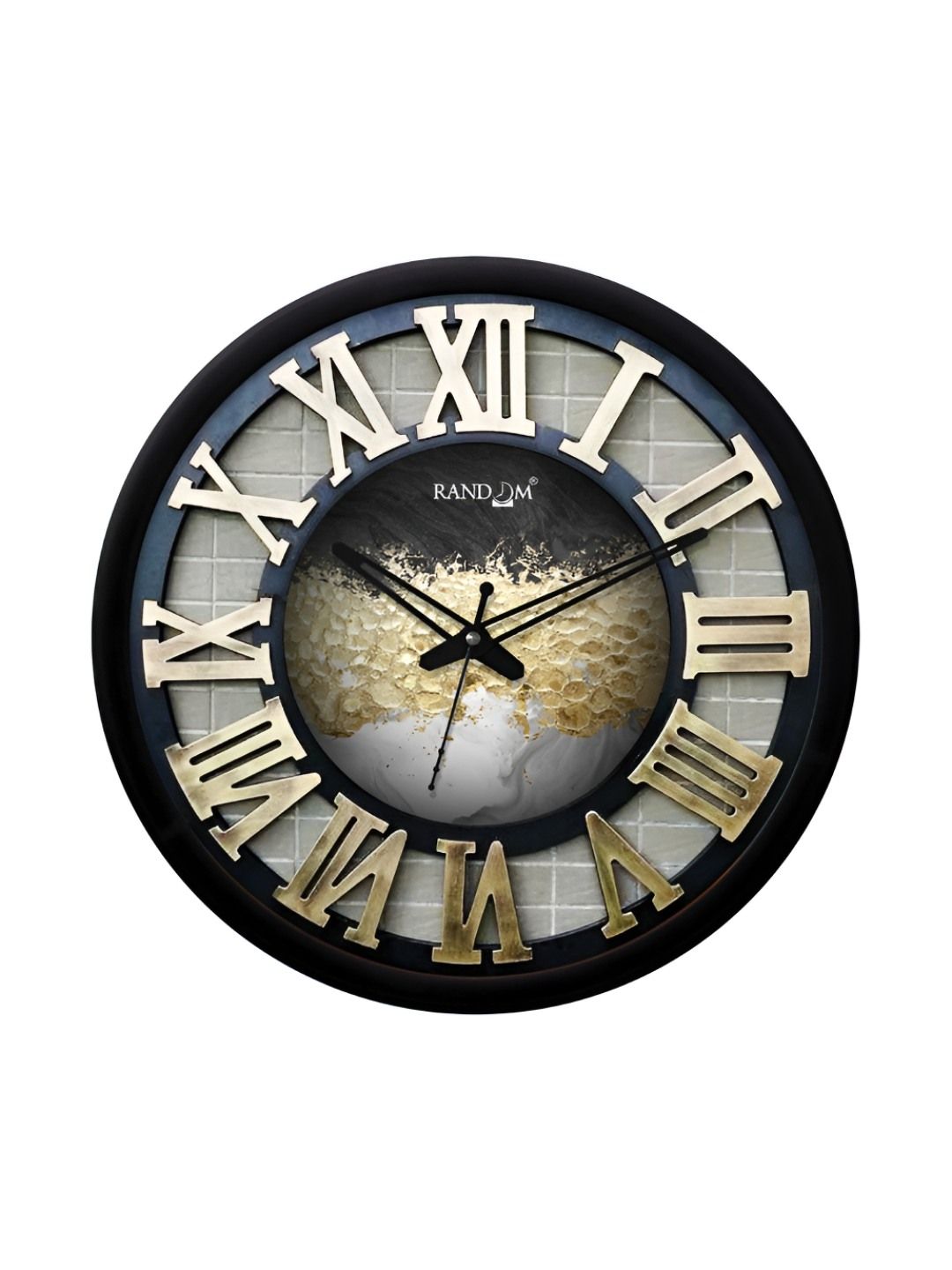 RANDOM Black & White Textured Contemporary Wall Clock-picture-40