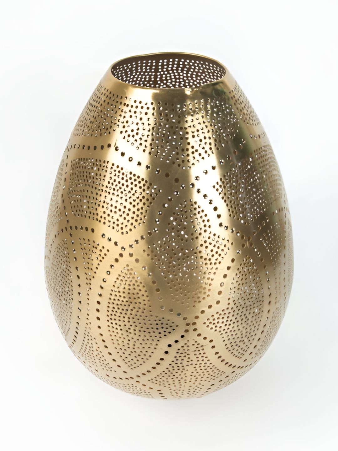Fabindia Gold-Toned Textured Abstract Shaped Ambient Table Lamp-picture-18