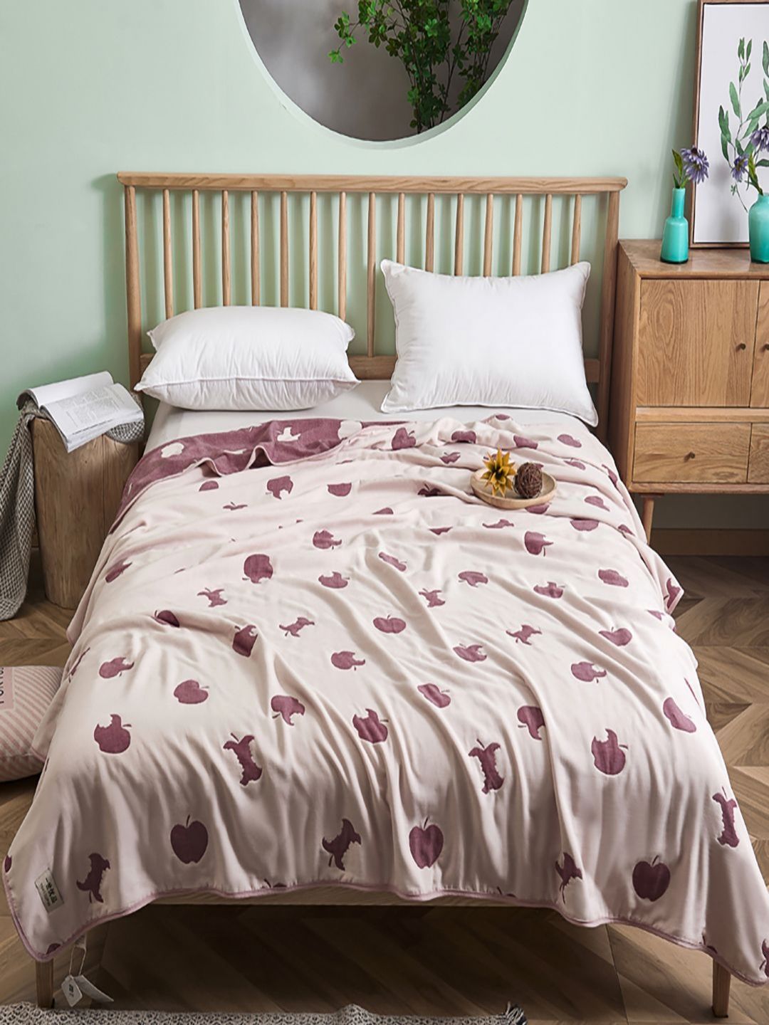 JC HOME Pink & Purple Cartoon Characters AC Room 350 GSM Single Bed Quilt-picture-26