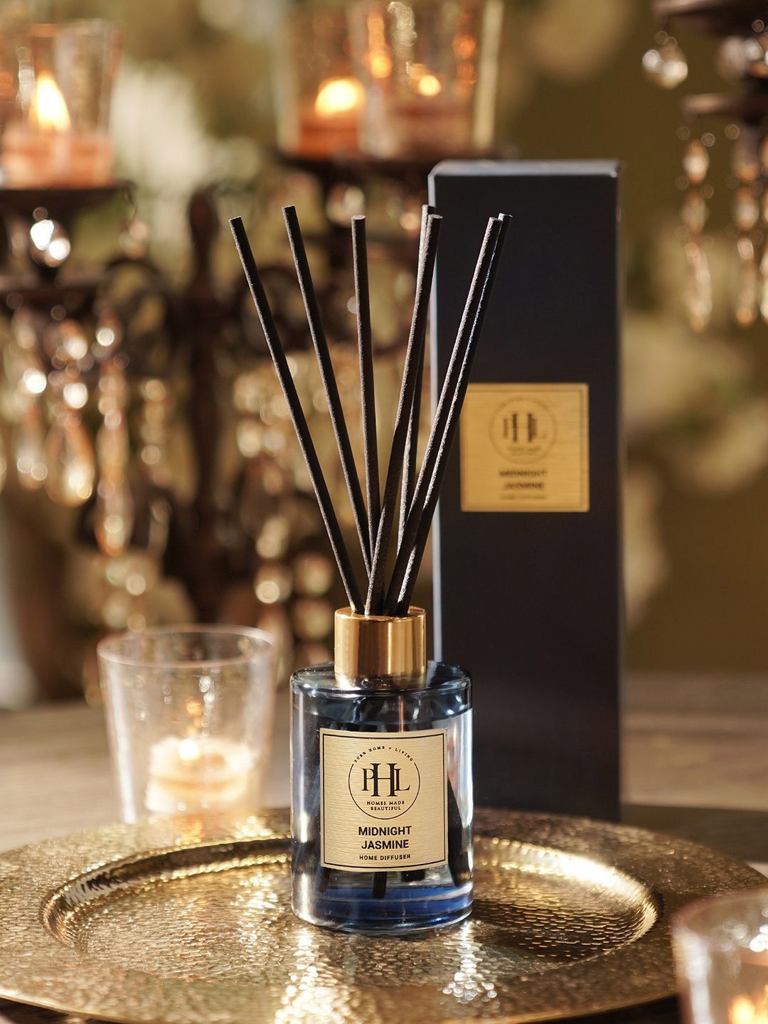Pure Home and Living Blue Midnight Jasmine Scented Oil Diffuser With 6 Reed Sticks-image-3