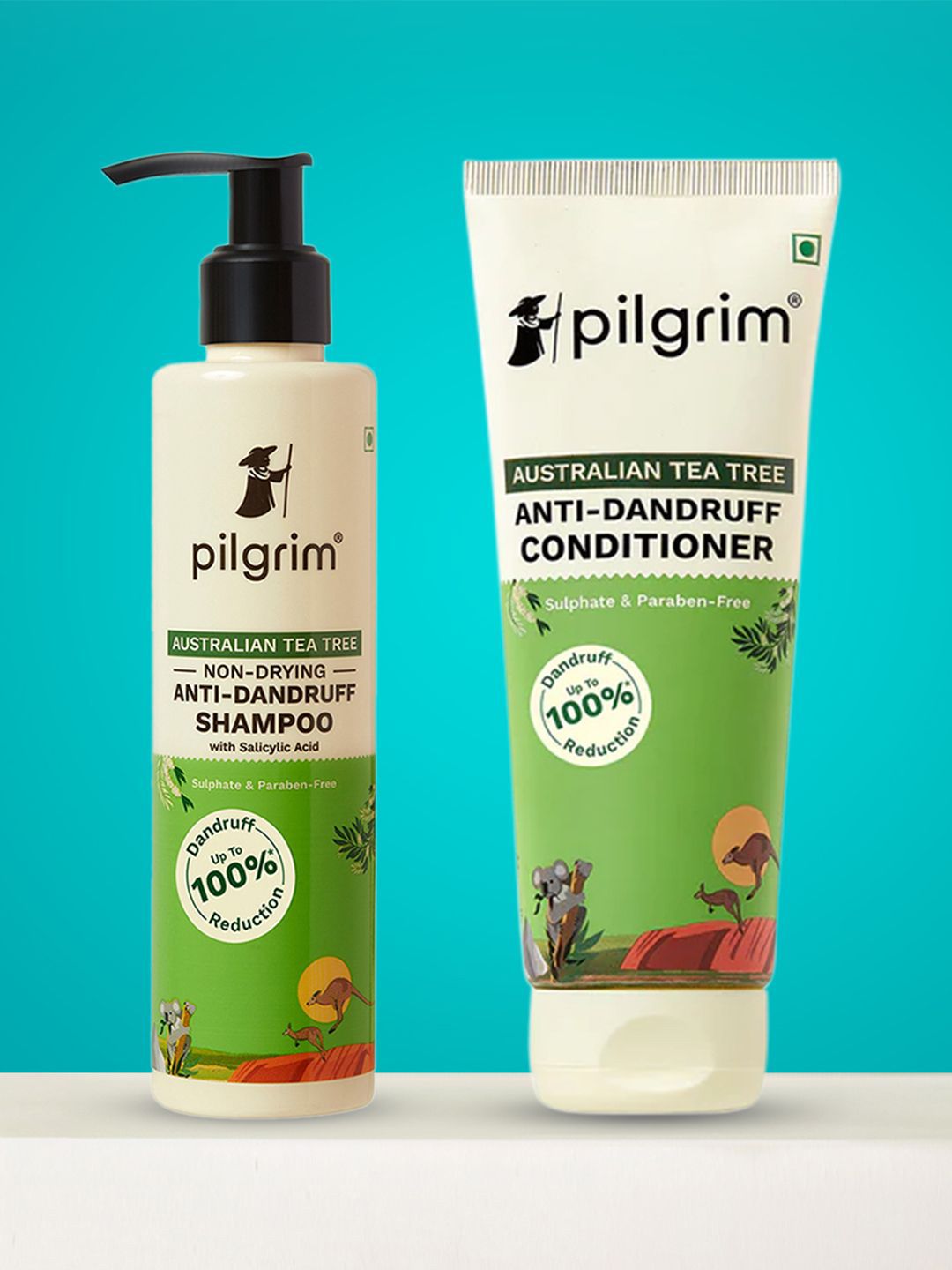 Pilgrim Set Of 2 Australian Tea Tree Anti-Dandruff Shampoo & Conditioner-picture-42