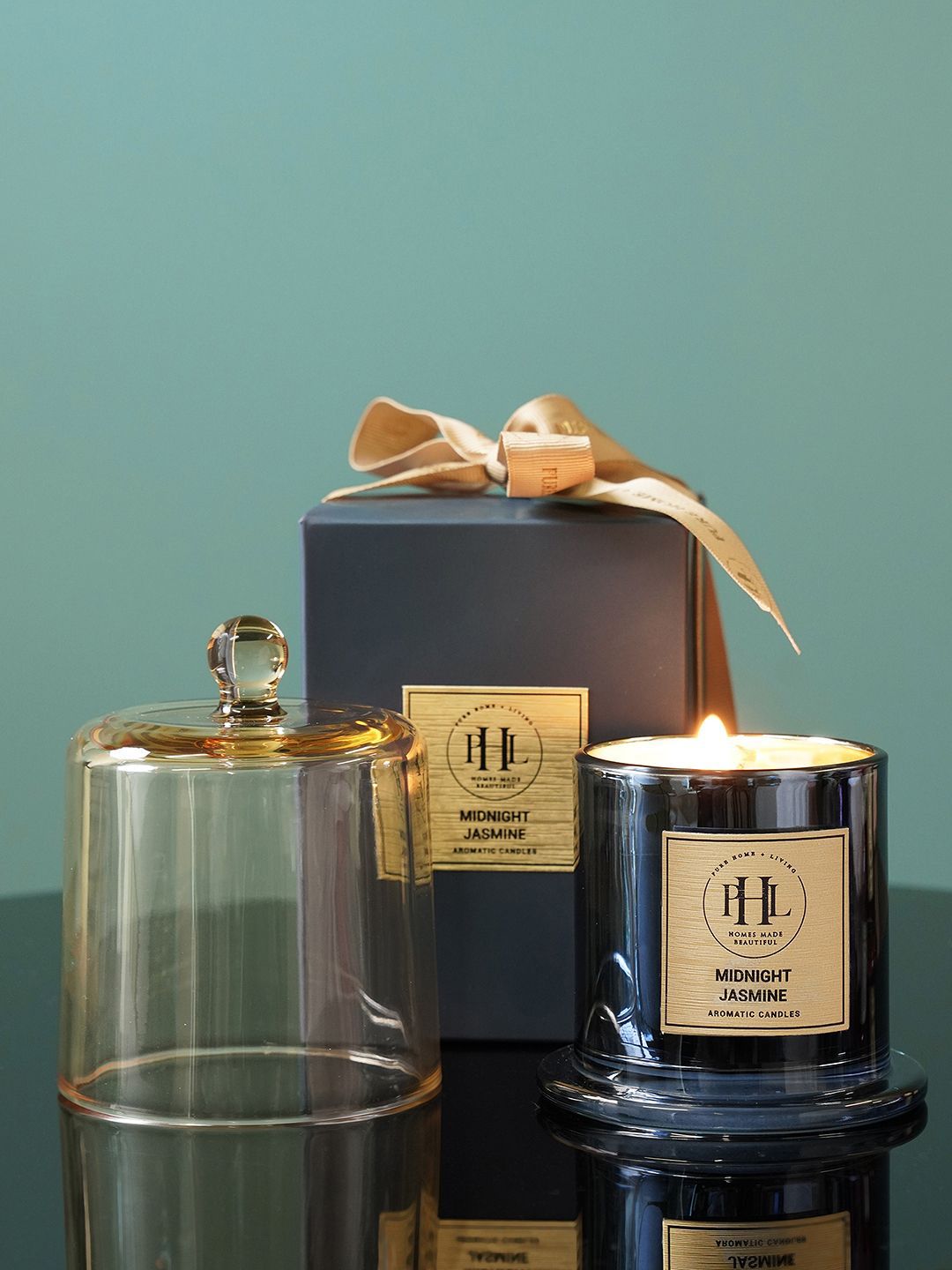 Pure Home and Living Blue Midnight Jasmine Scented Glass Bell Jar Candle-picture-17