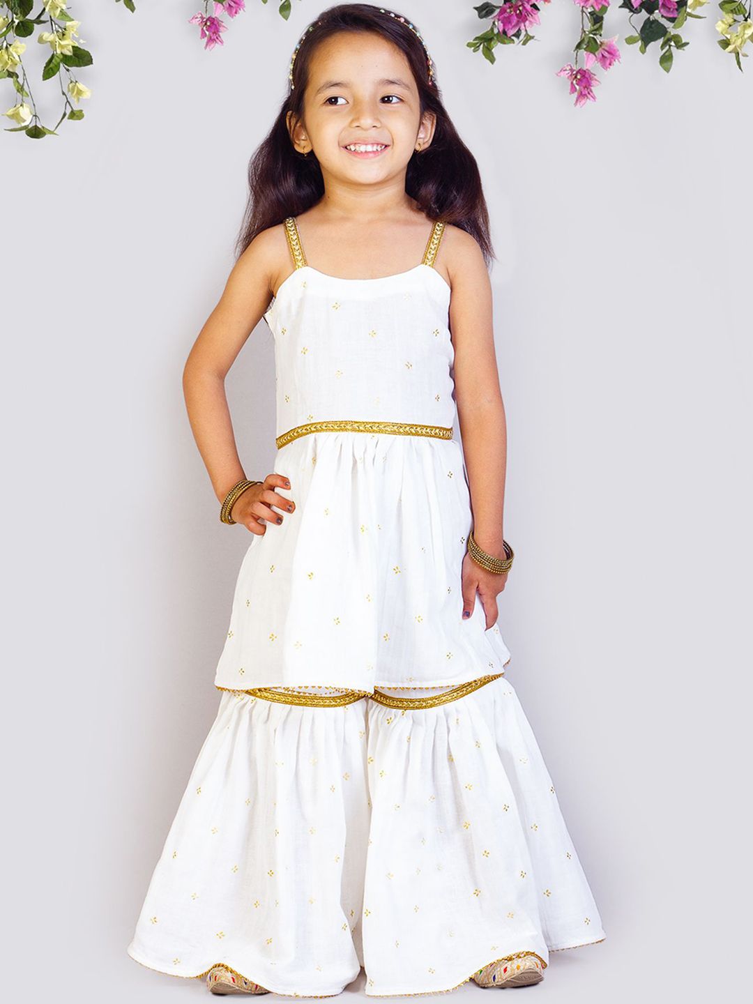 Tangerine Closet Girls Regular Pure Cotton Kurta with Sharara-picture-35