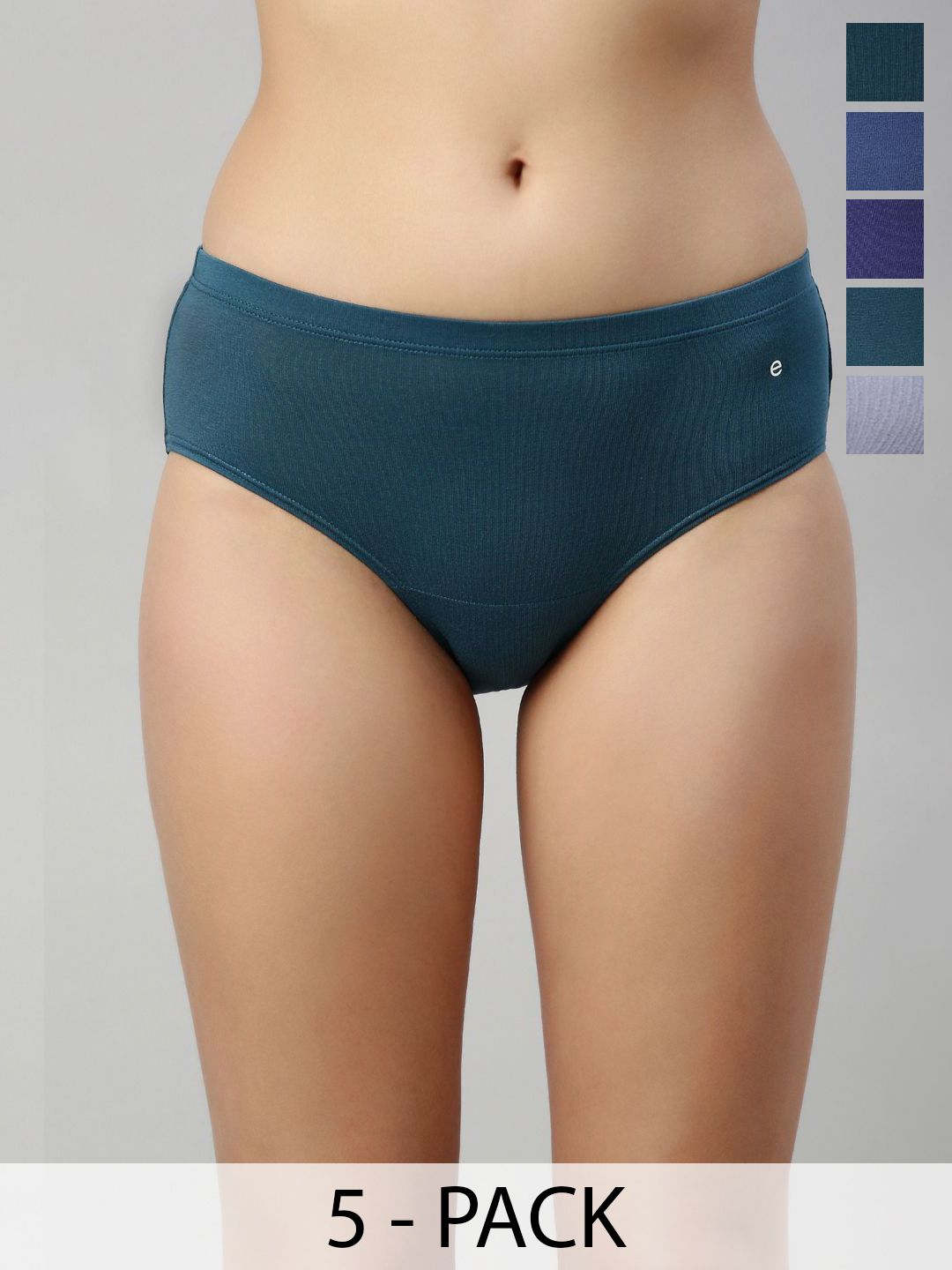 Enamor Pack Of 5 Cotton Hipster Briefs CR17 Multicolordark-1