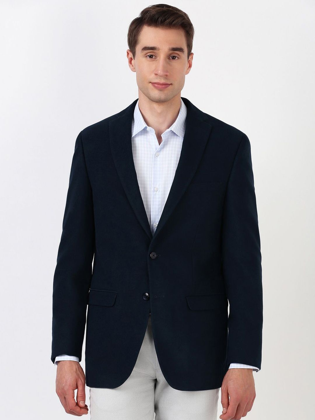 Peter England Elite Slim-Fit Single-Breasted Blazer-image-32