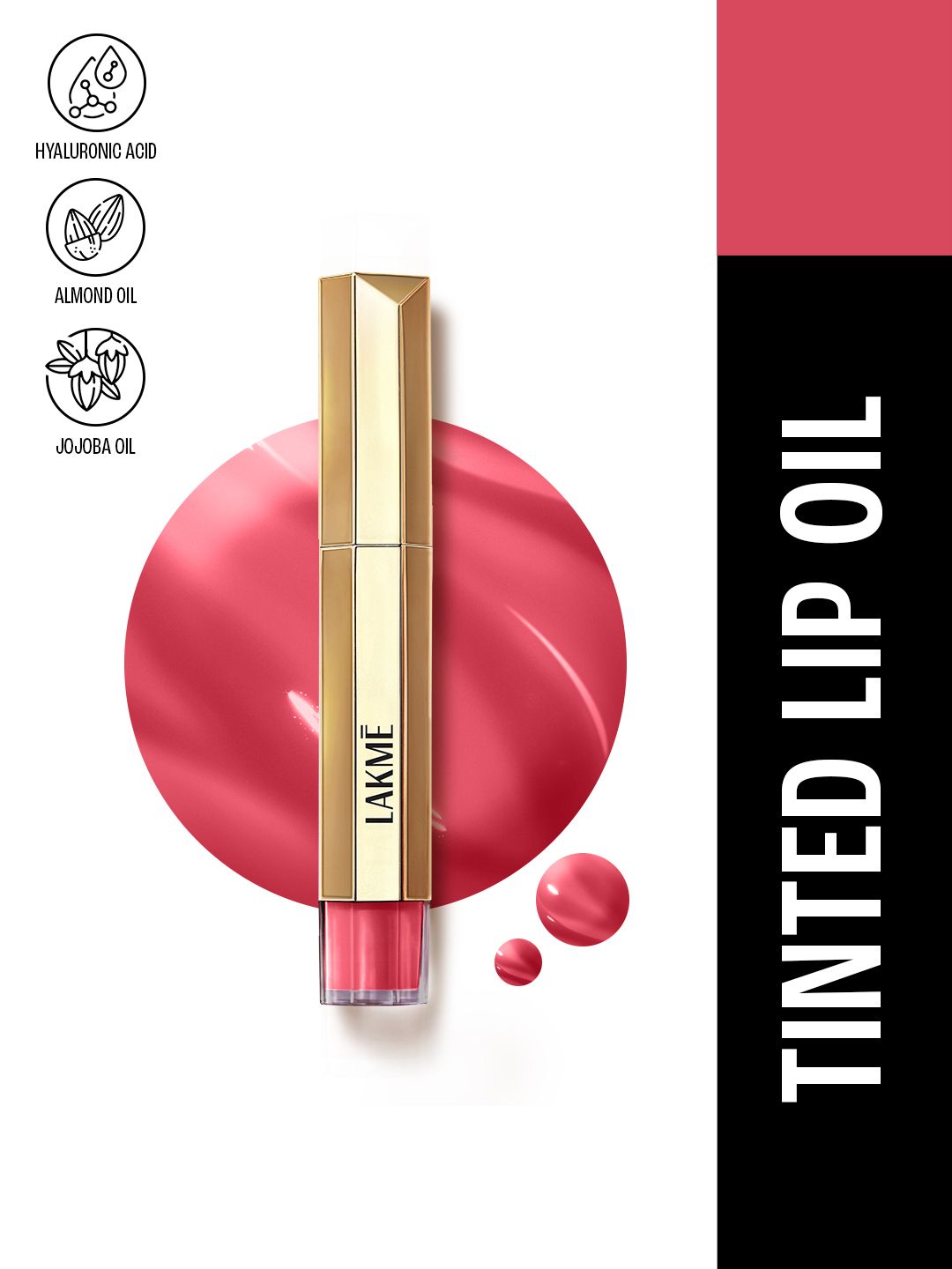 Lakme 9to5 Overtime Shine Tinted Lip Oil Gloss With Almond & Jojoba Oil 5.3ml- Pink Bloom