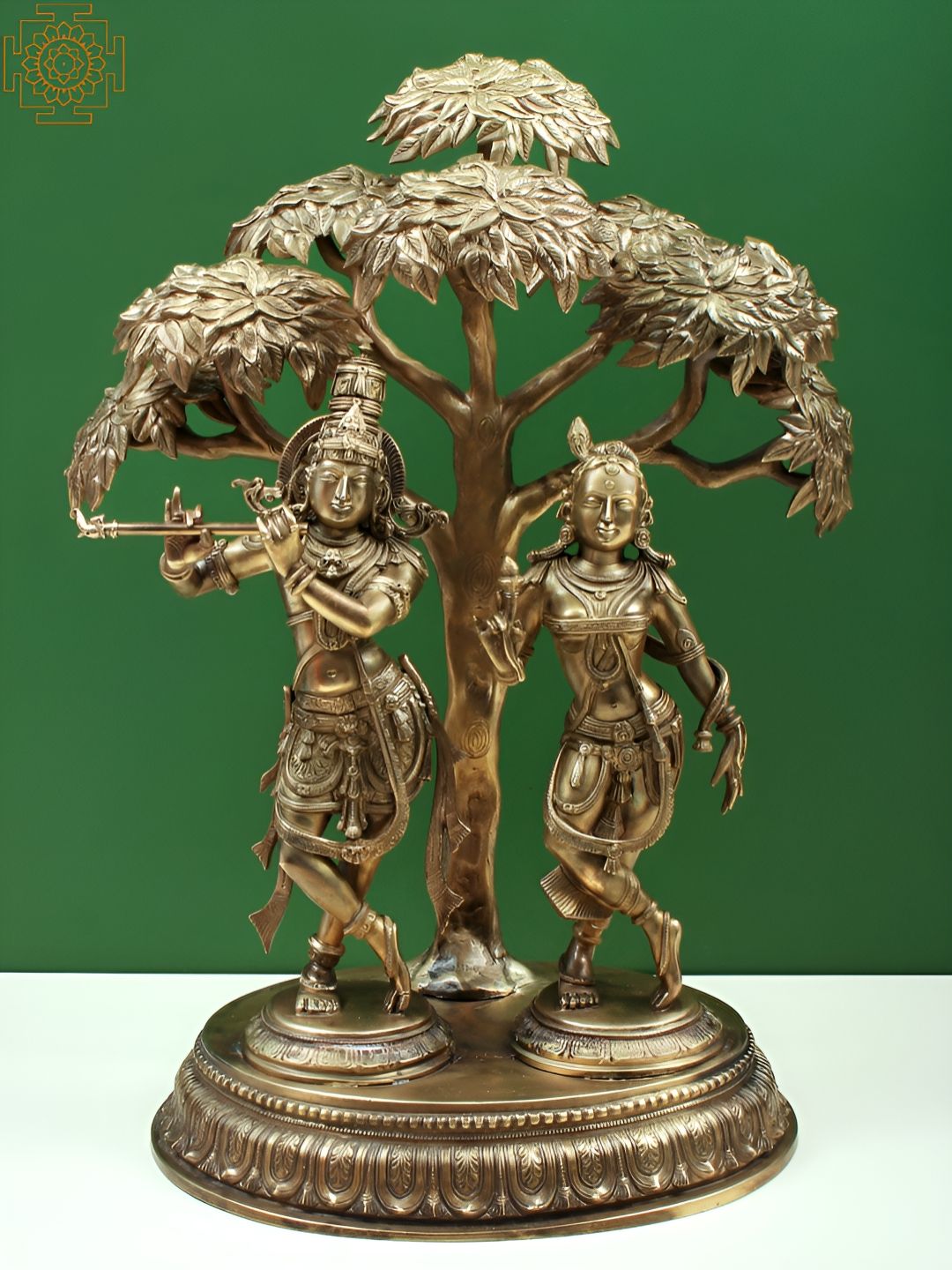 Exotic India Gold-Toned Radha Krishna Religious Idol Showpiece-image-8