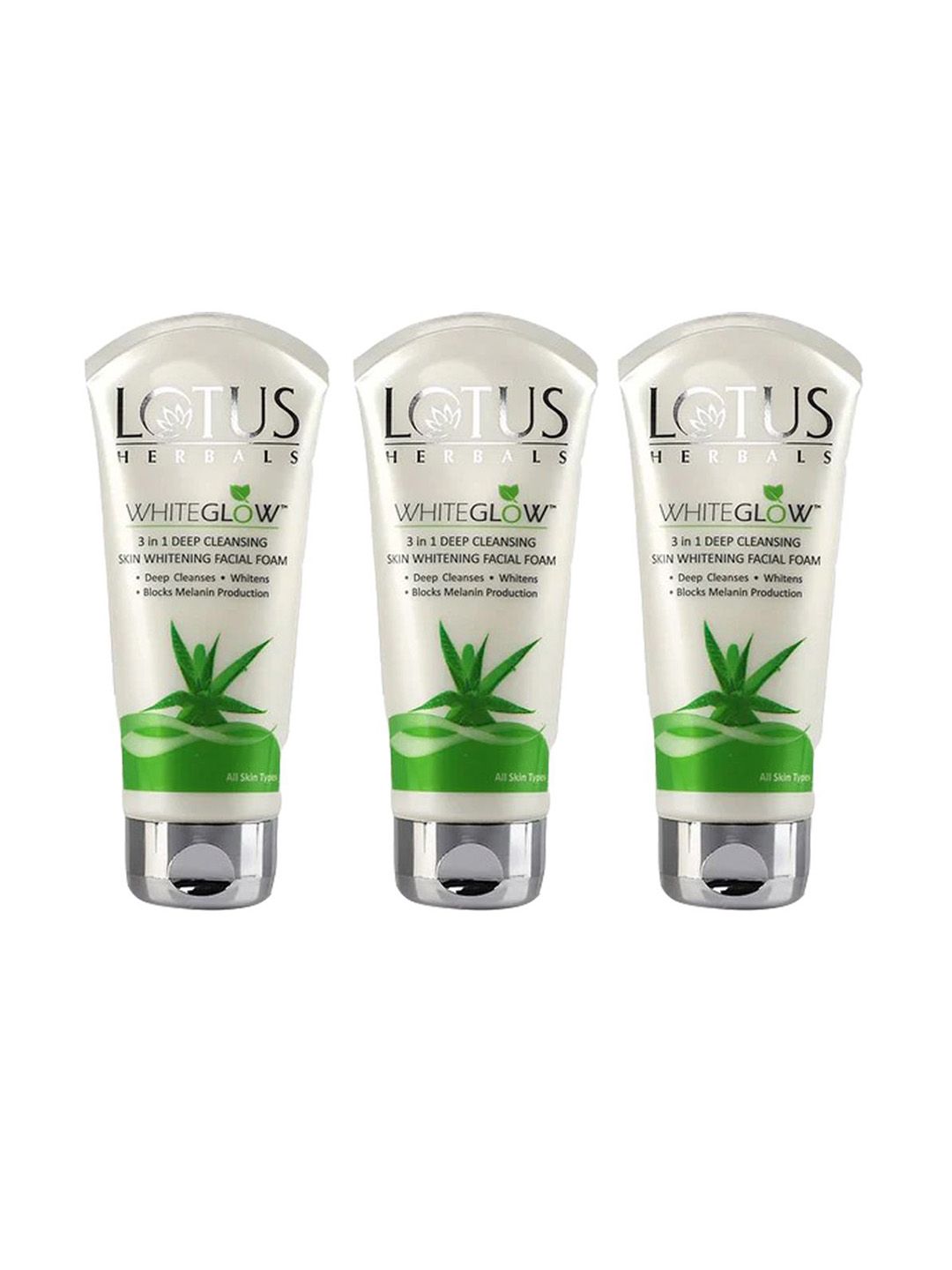 Lotus Herbals White Glow Set Of 3 Whitening Facial Foam With Aloevera-100g Each-picture-40