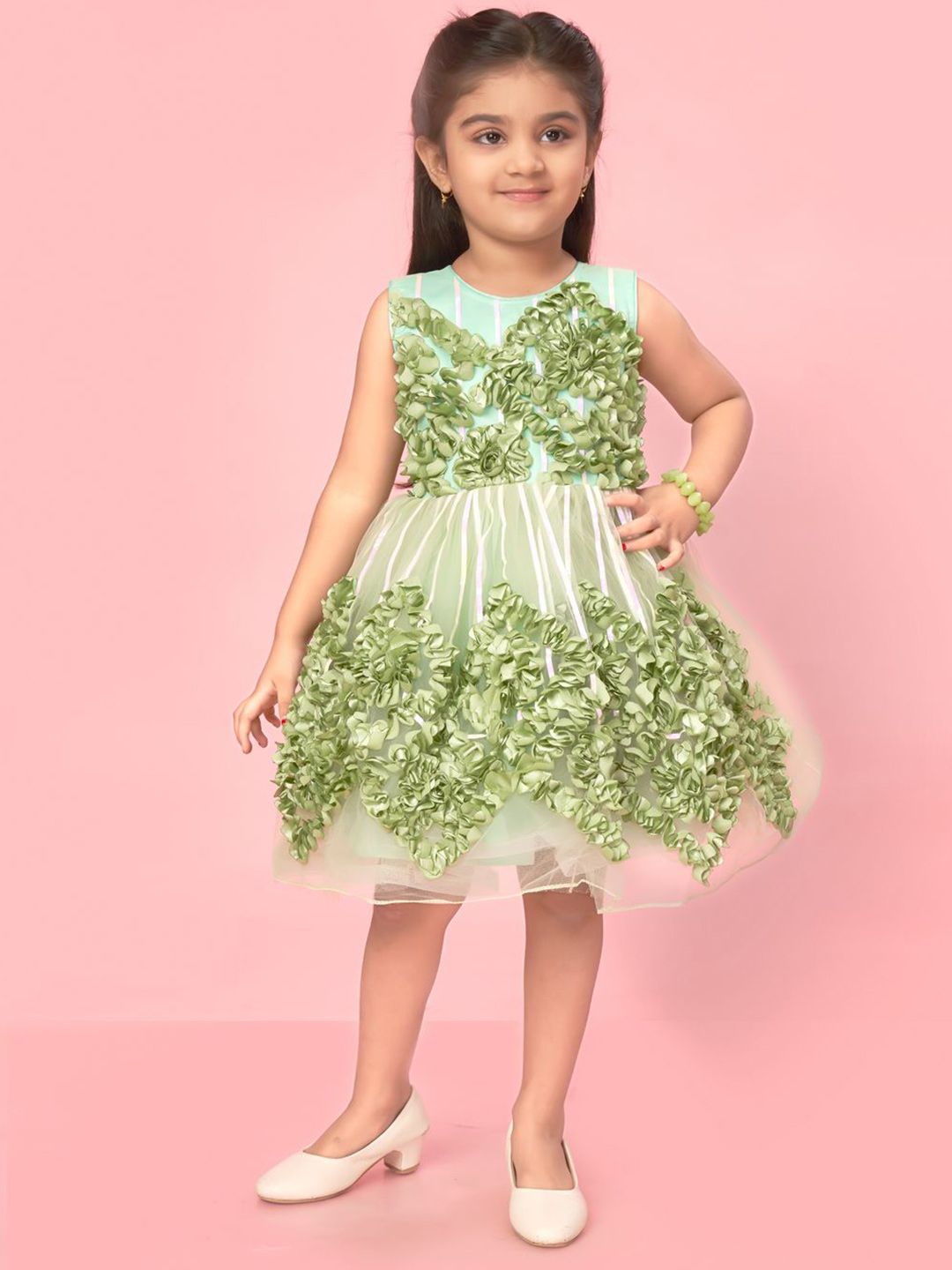 BAESD Floral Print Net Fit & Flare Dress-picture-26