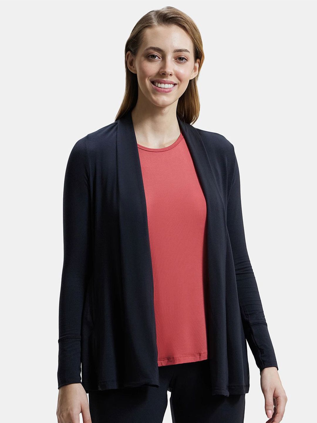 Jockey Environment Friendly Lyocell Elastane Stretch Relaxed Fit Full Sleeve Shrug-JW53-picture-10