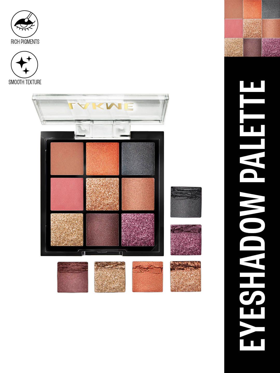 Lakme 9 Blendable Shades Ultimate Glam Eyeshadow Palette 11.7g - Evening Glam