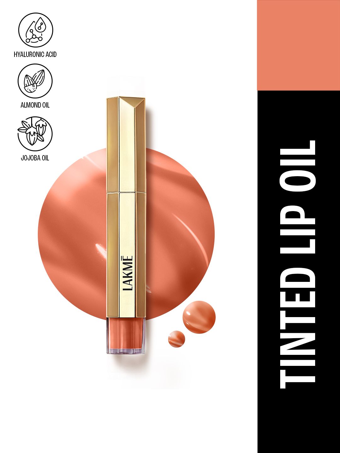 Lakme 9to5 Overtime Shine Tinted Lip Oil Gloss With Almond & Jojoba Oil 5.3ml- Coral Charm-picture-23