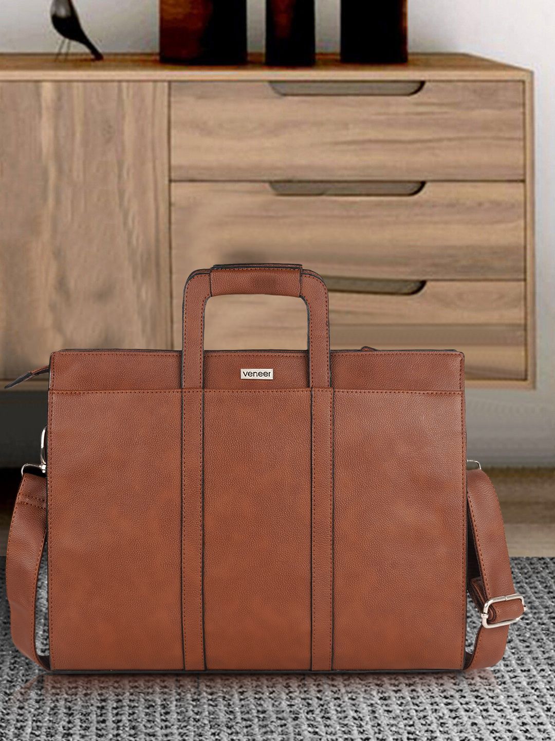 Veneer Unisex Textured Messenger Bag-picture-23