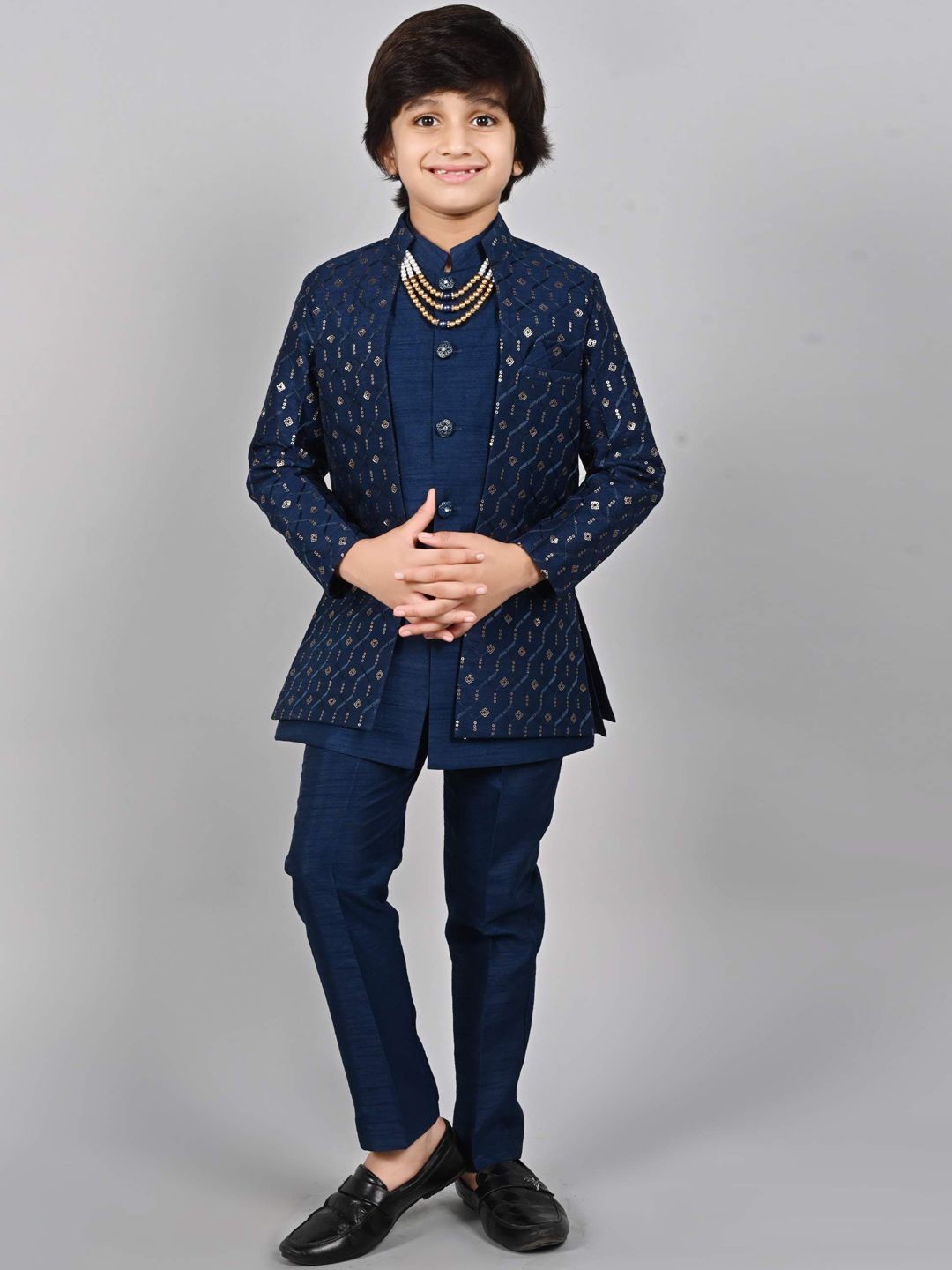 ahhaaaa Boys Printed  Sherwani Set