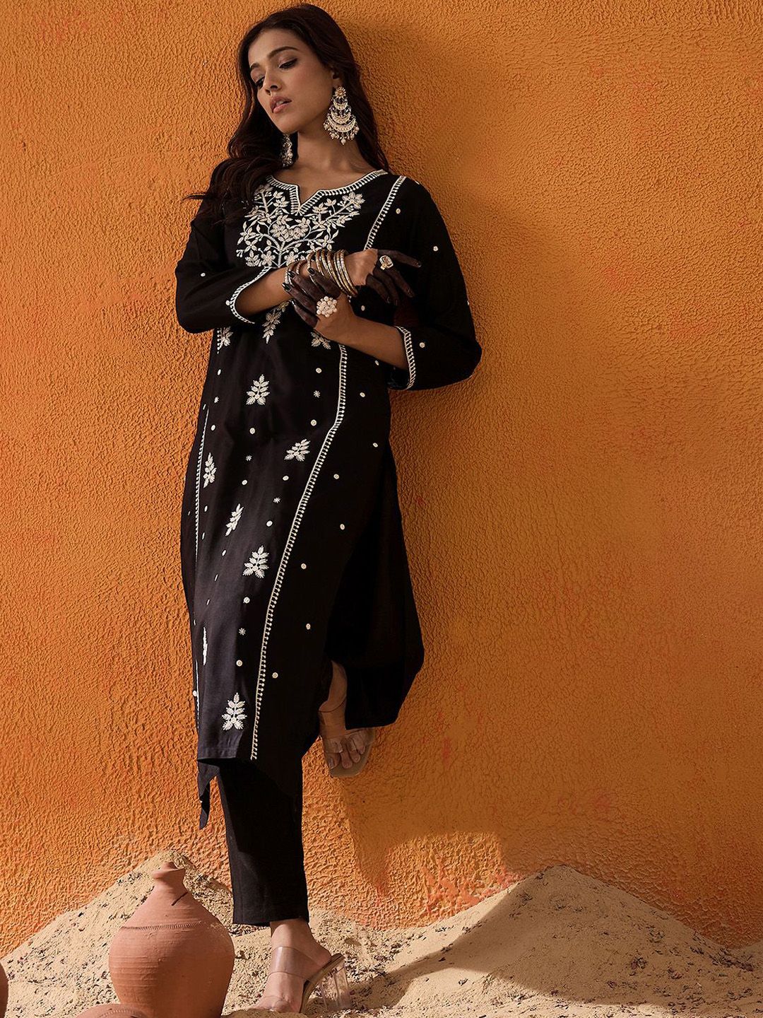 Indo Era Women Ethnic Motifs Flared Sleeves Kurta-picture-57