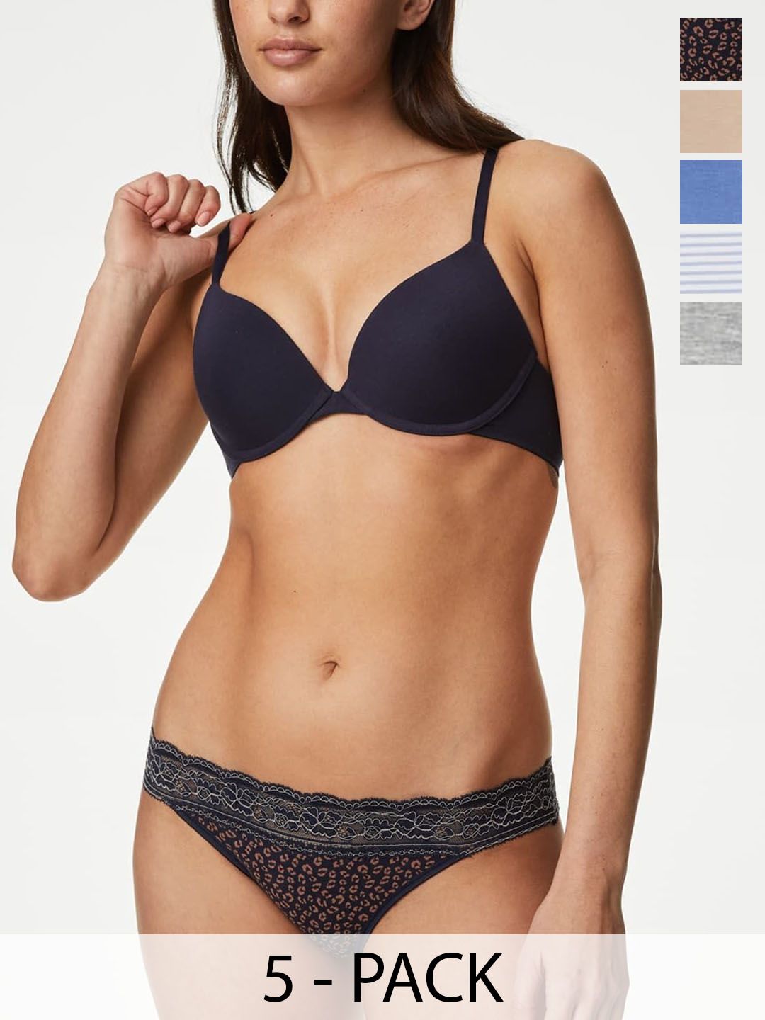 Marks & Spencer Women Pack Of 5 Cotton Bikini Briefs-picture-22