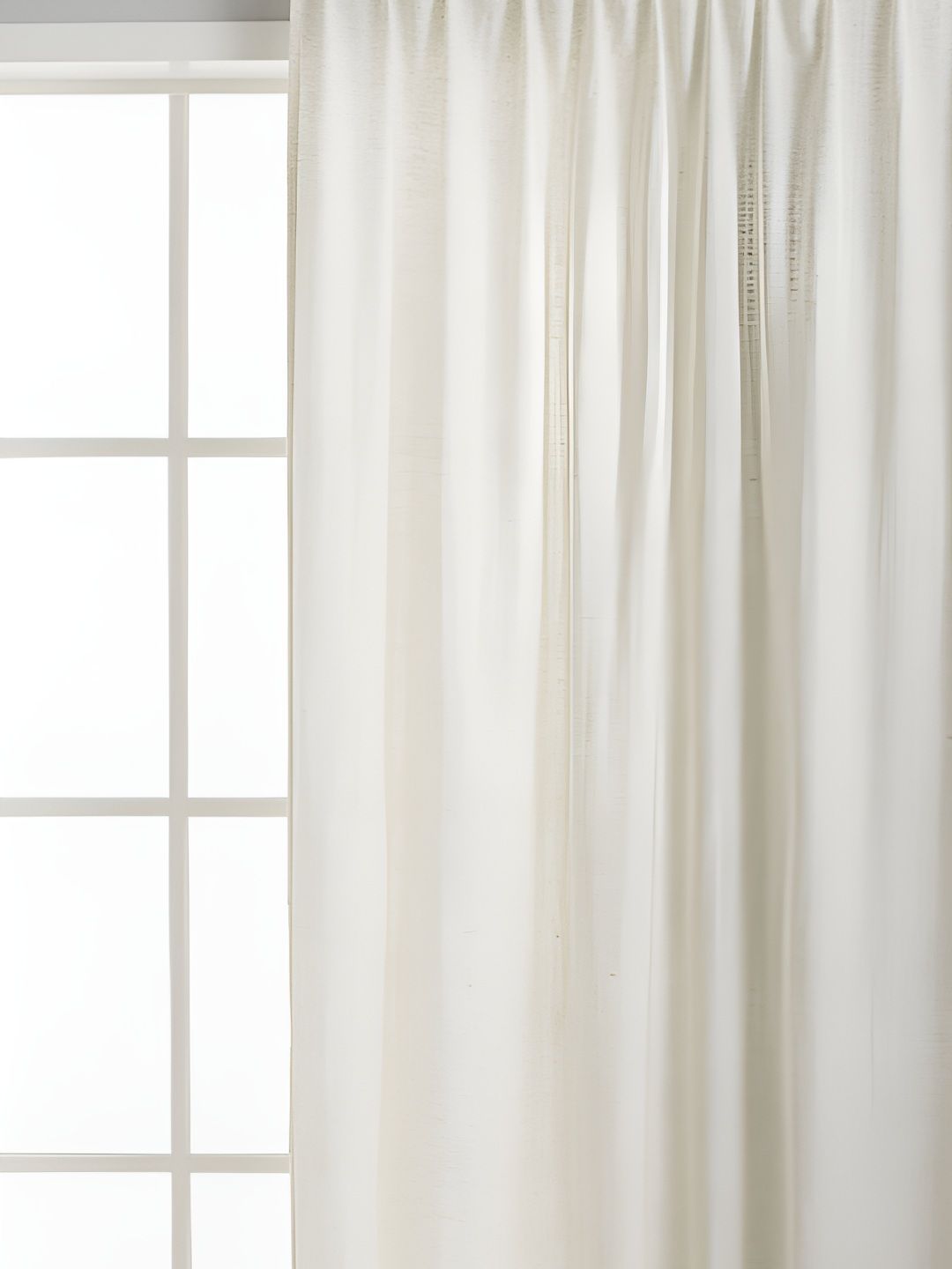 H&M White Wide Lyocell-Blend Curtain-image-2