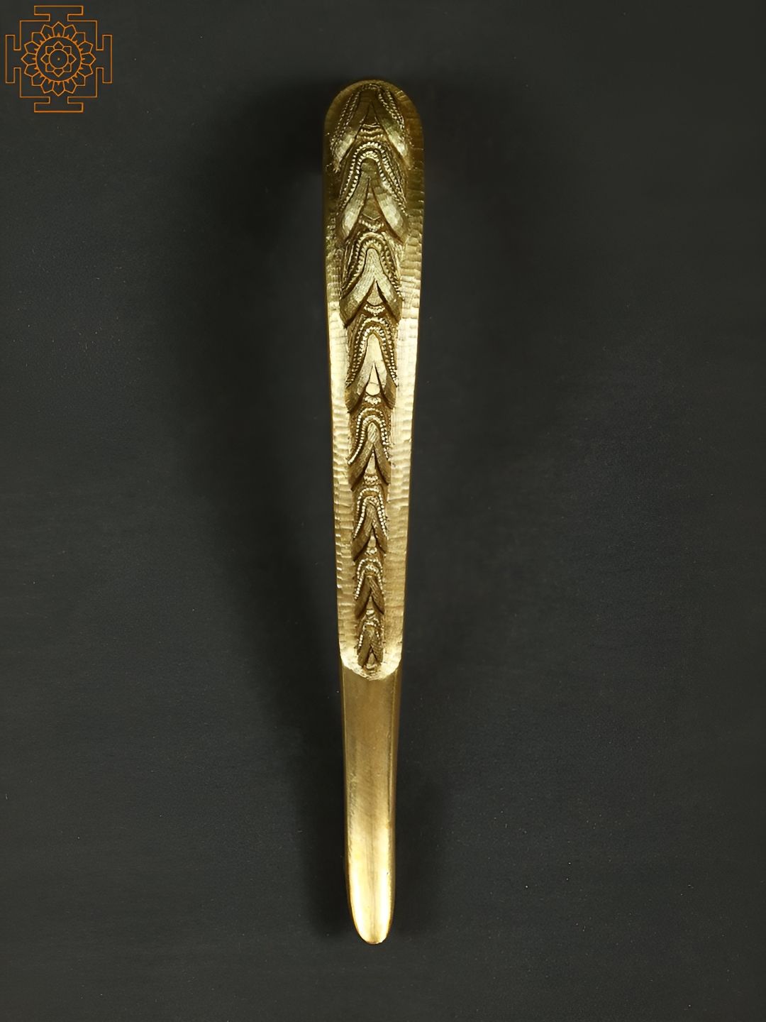 Exotic India Textured Brass Main Door Handle-image-4