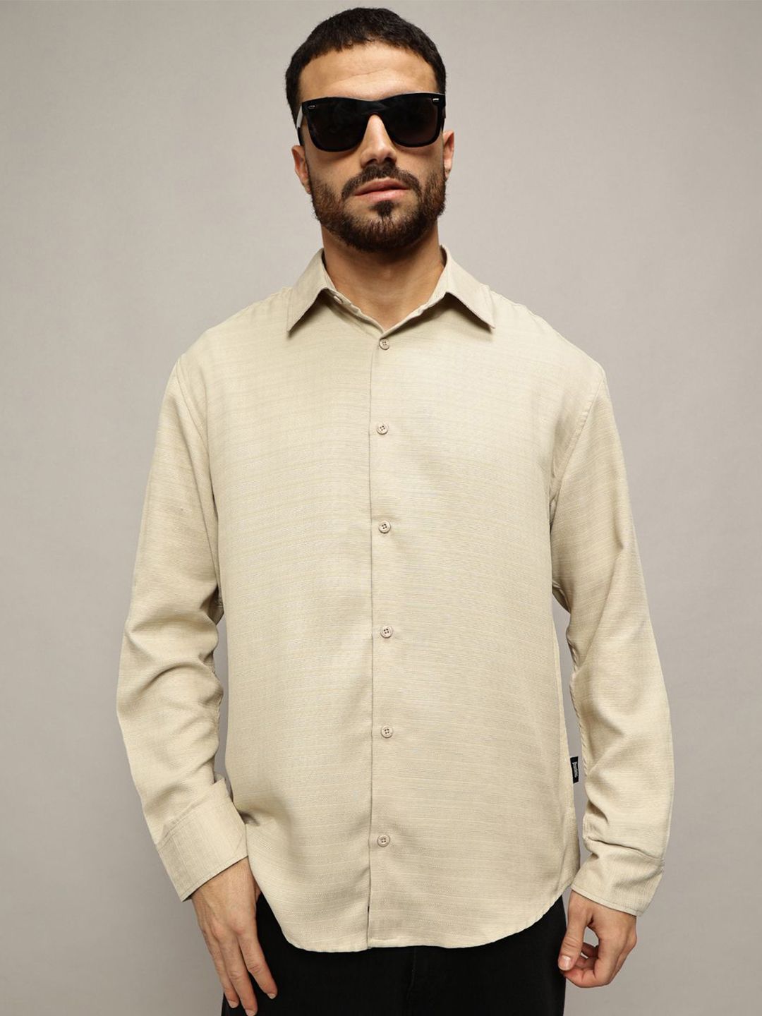 roadster The Lifestyle Co. Men Premium Spread Collar Solid Cotton Oversized Casual Shirt-picture-14