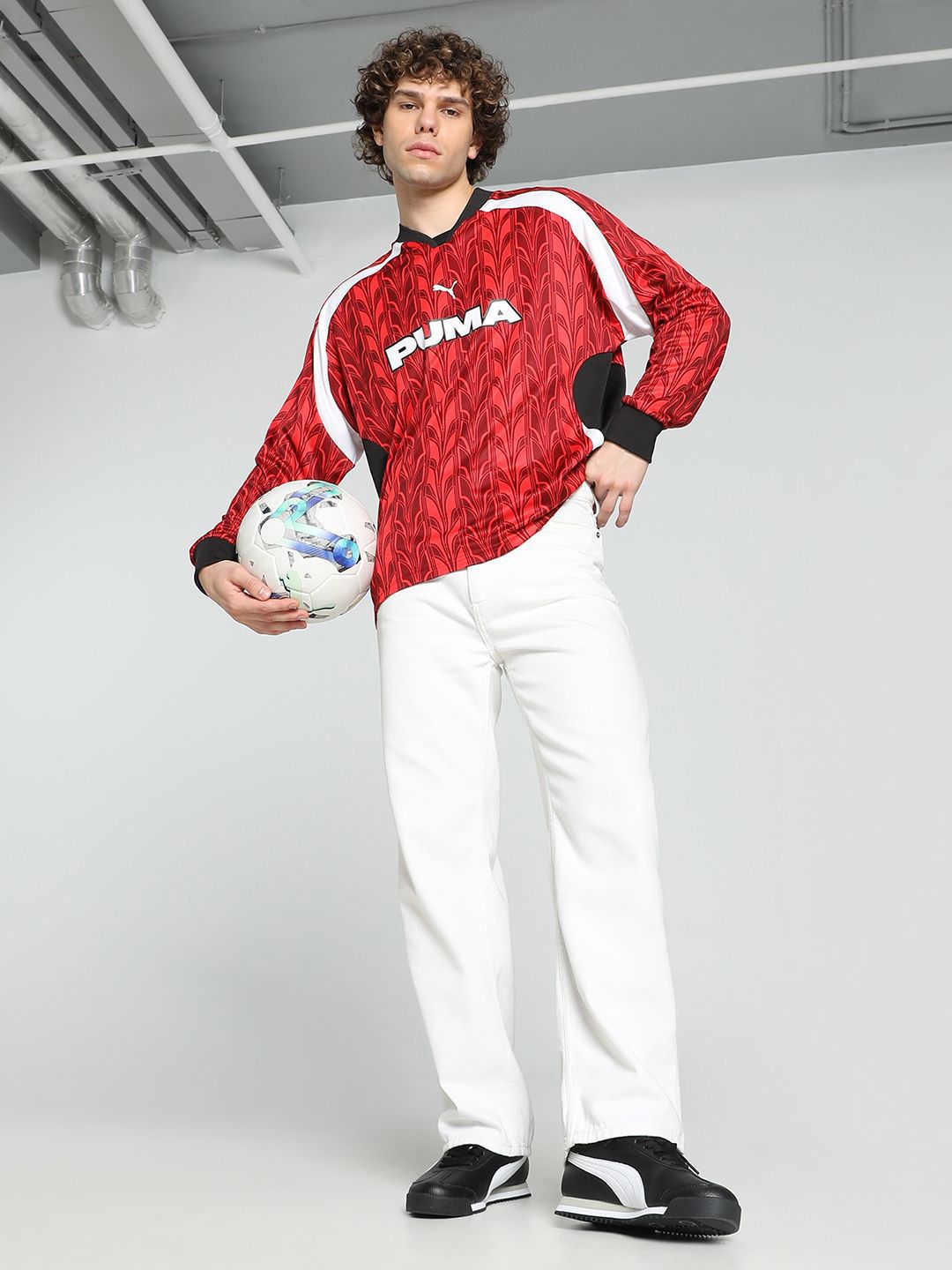 Buy Puma Unisex Football Longsleeve Relaxed Fit Jersey - Tshirts
