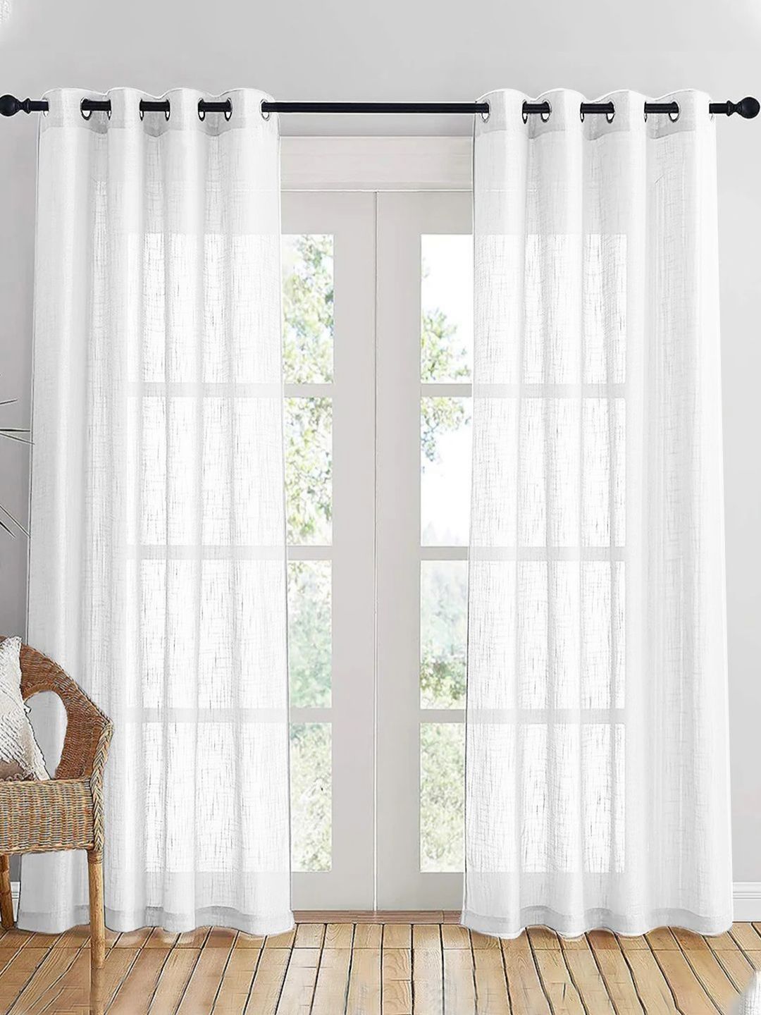 HOMEMONDE White Set of 2 Sheer Long Door Curtain-picture-6