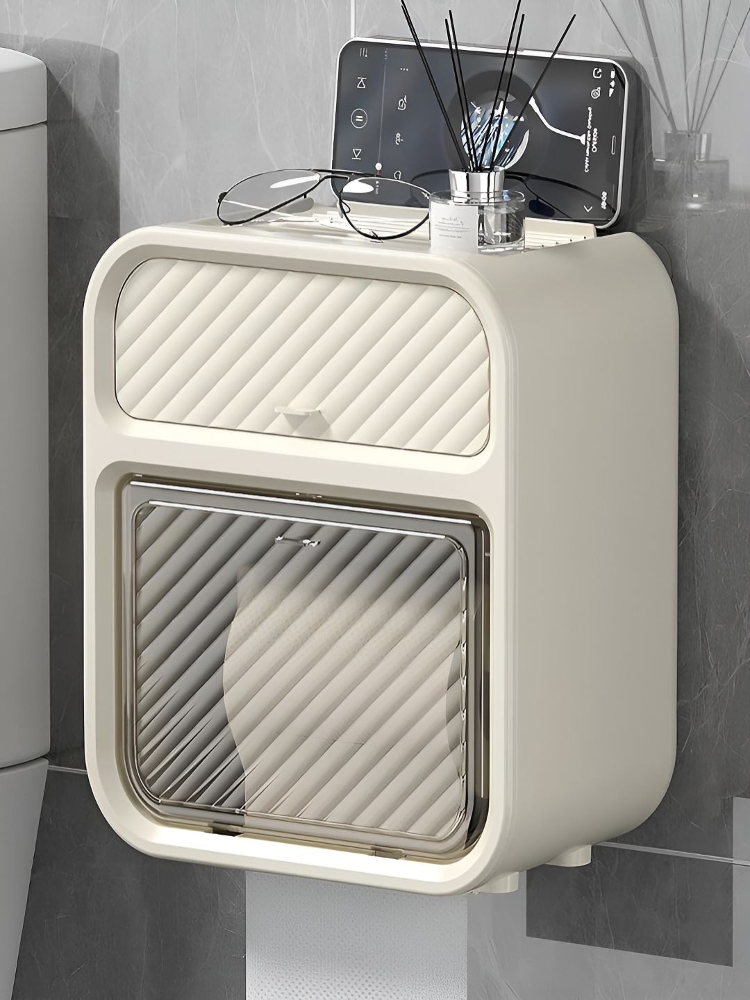 HOUSE OF QUIRK Beige Set of 1 Water Resistant Multi-Utility Organisers-picture-47