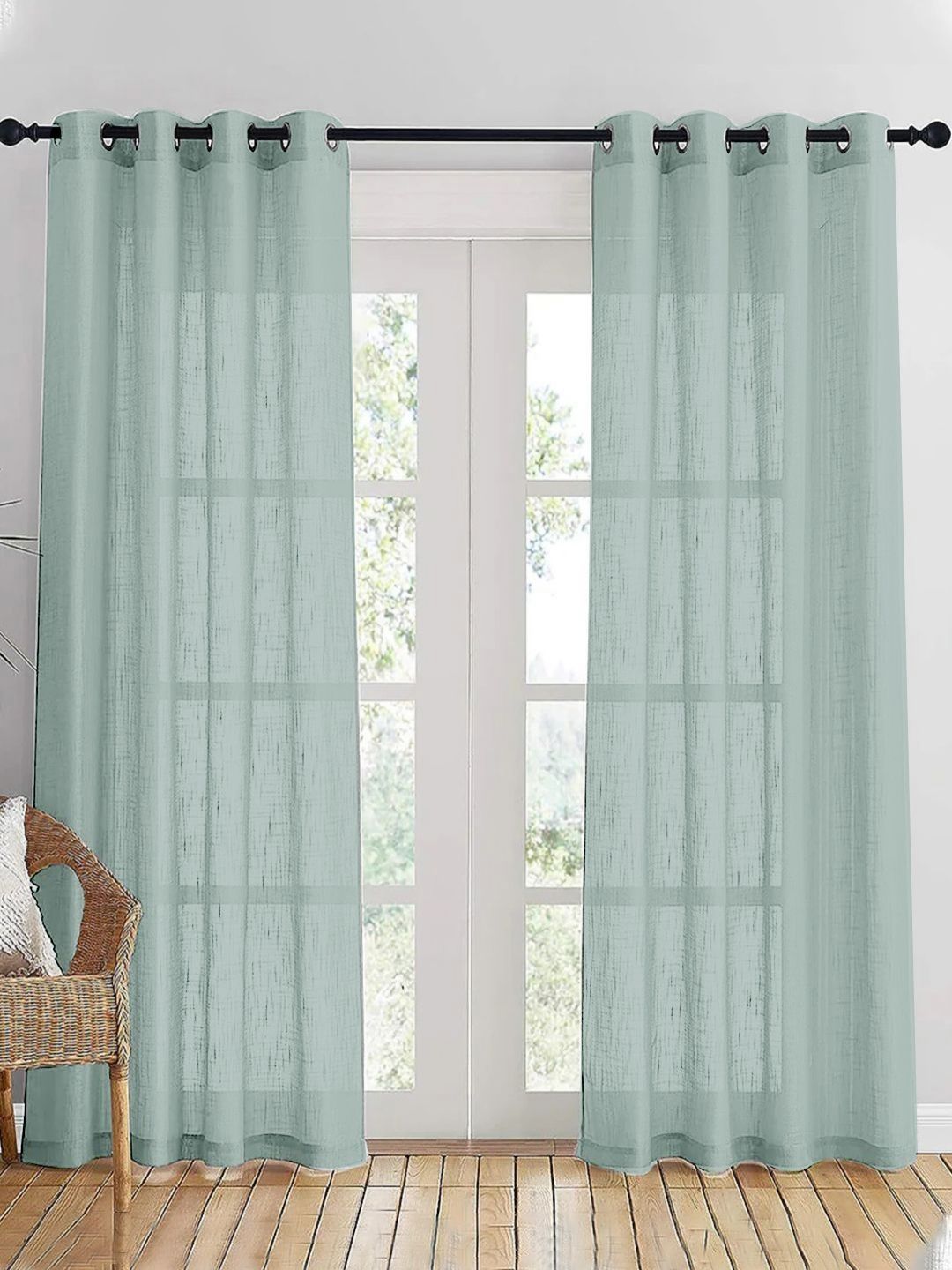 HOMEMONDE Grey Set of 2 Sheer Door Curtain-picture-11
