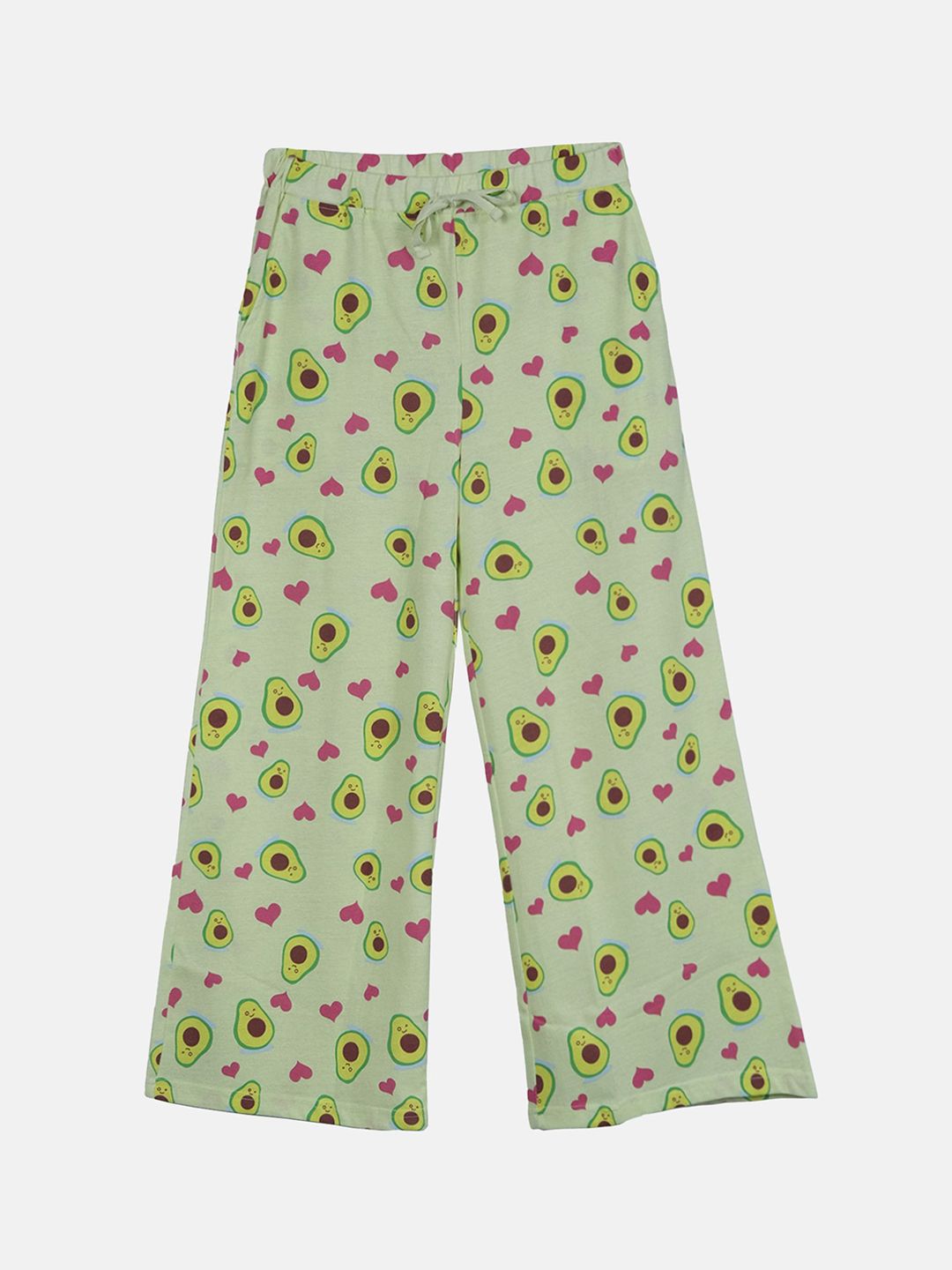 KiddoPanti Girls Floral Printed Cotton Flared Lounge Pants-image-7
