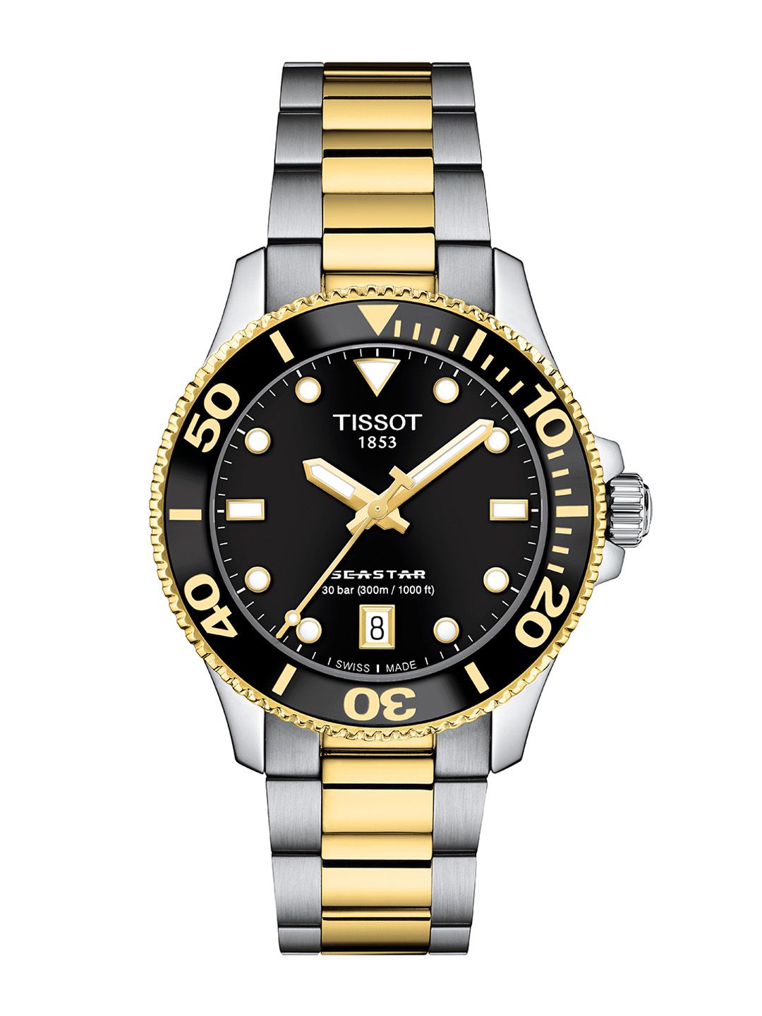 TISSOT Unisex Embellished Dial & Stainless Steel Bracelet Style Straps Analogue Watch T1202102205100-picture-18