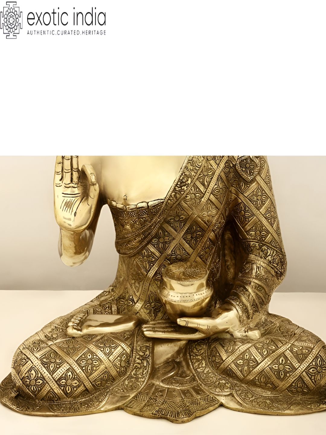 Exotic India Gold-Toned Buddha Idol Showpiece-picture-19