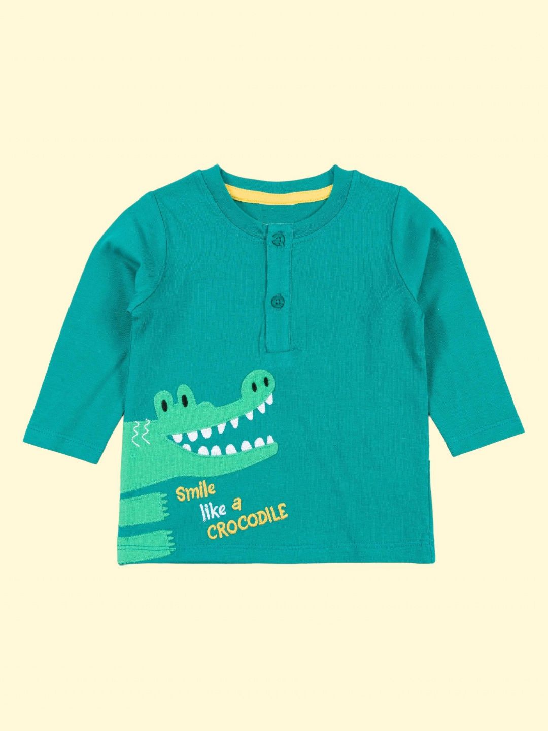 BAESD Boys Striped Henley Neck Applique T-shirt-picture-29