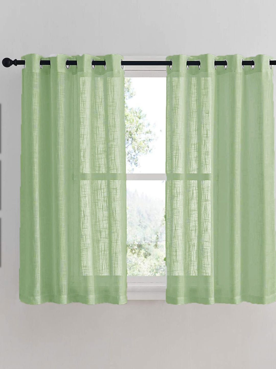 HOMEMONDE Green Set of 2 Sheer Window Curtain-picture-28