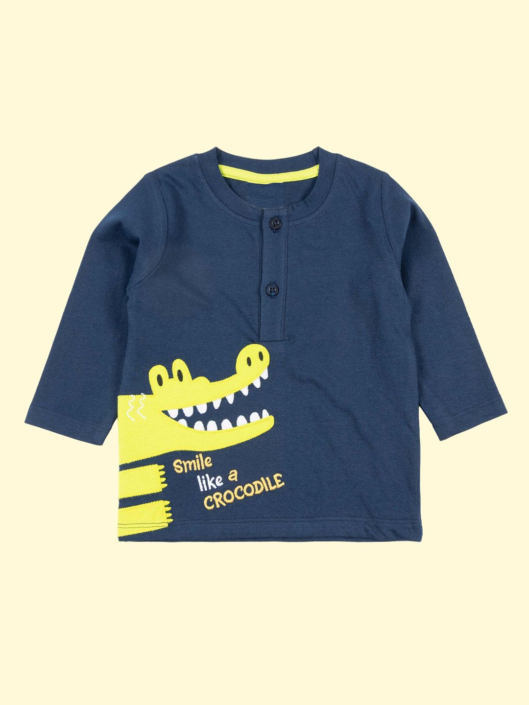 BAESD Boys Printed Henley Neck Applique T-shirt-picture-15