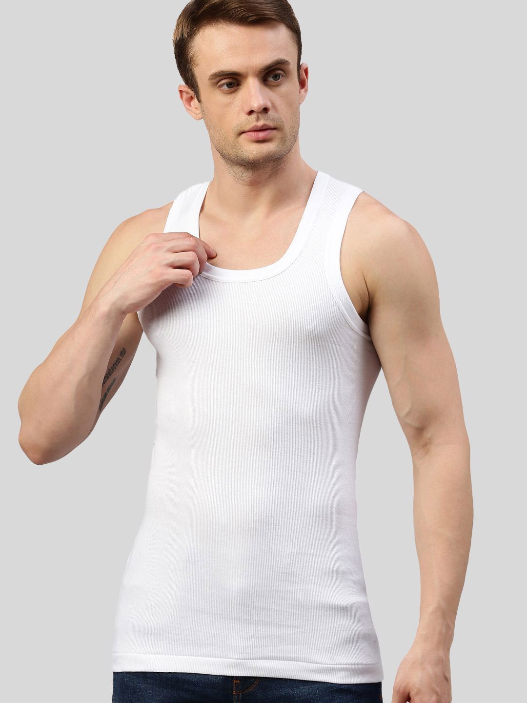 SPORTO Cotton Sleeveless Under Shirt Vests SP-VE-Derby-WHT-XL-1PC-picture-54