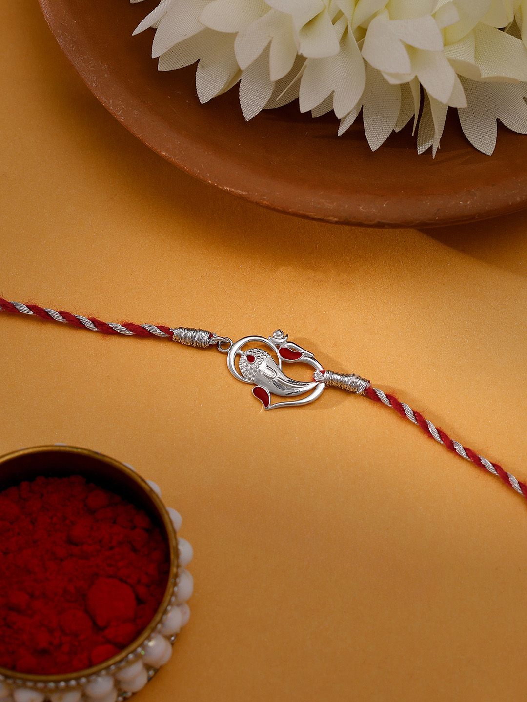 GIVA Men 925 Sterling Silver Ganesha Om Rakhi-picture-40