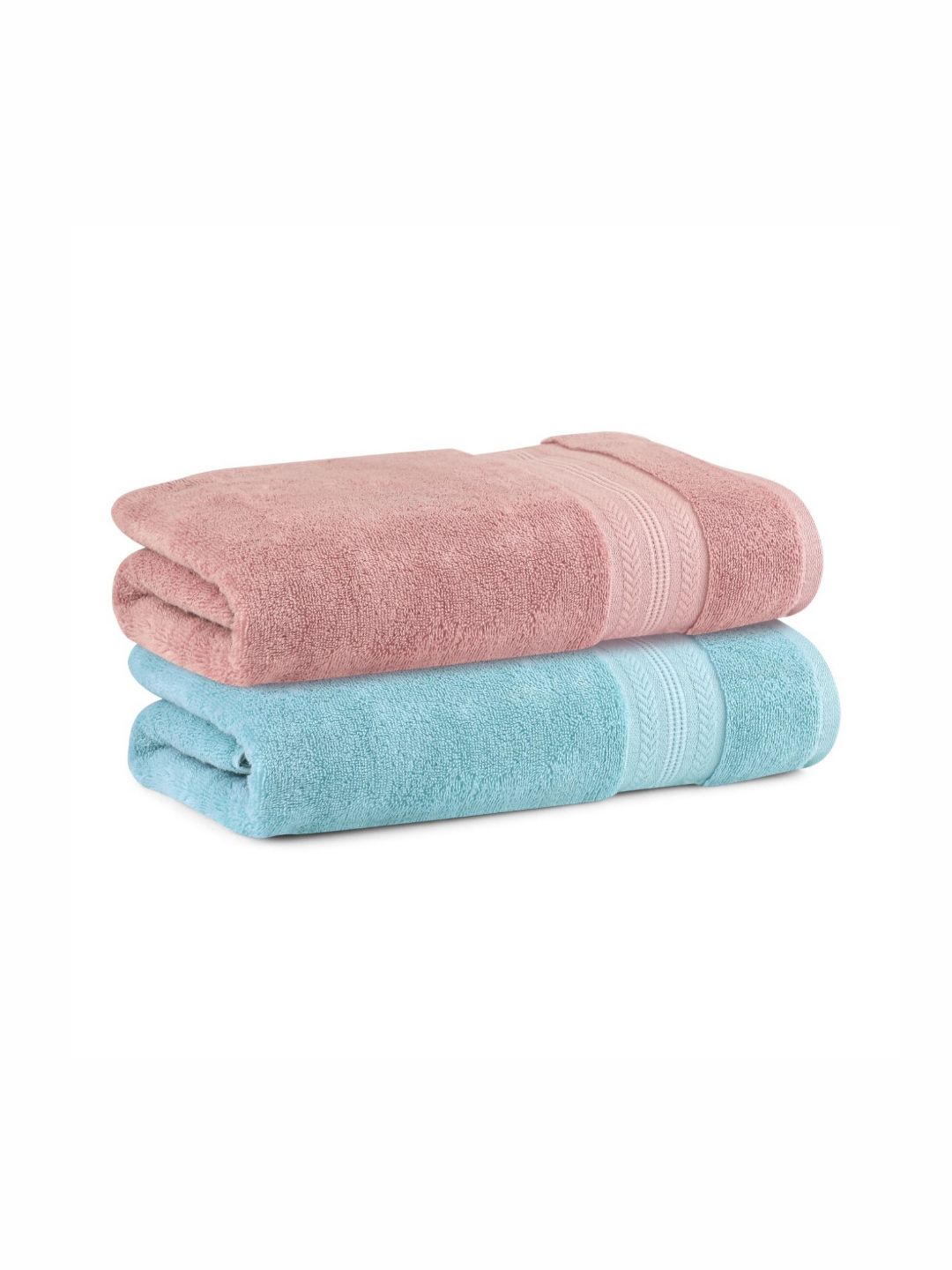 Himeya Pink & Blue 2 Bamboo 600 GSM Bath Towel-image-11