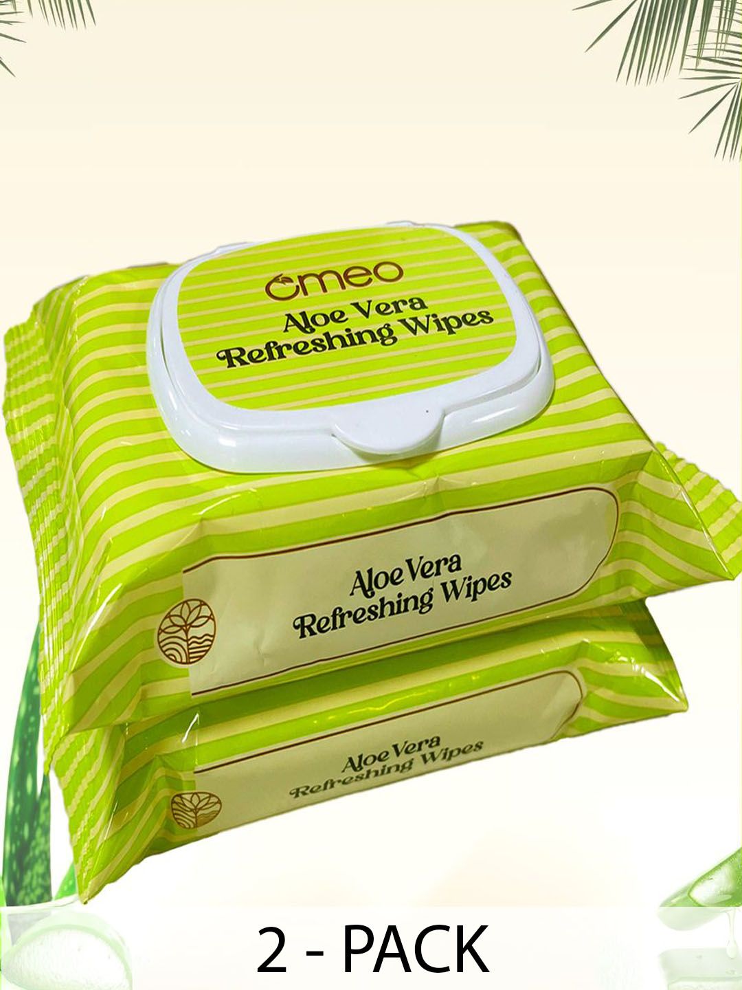 Omeo Set Of 2 Aloe Vera Refreshing Wipes  With Vitamin E - 25 Wipes Each-picture-17