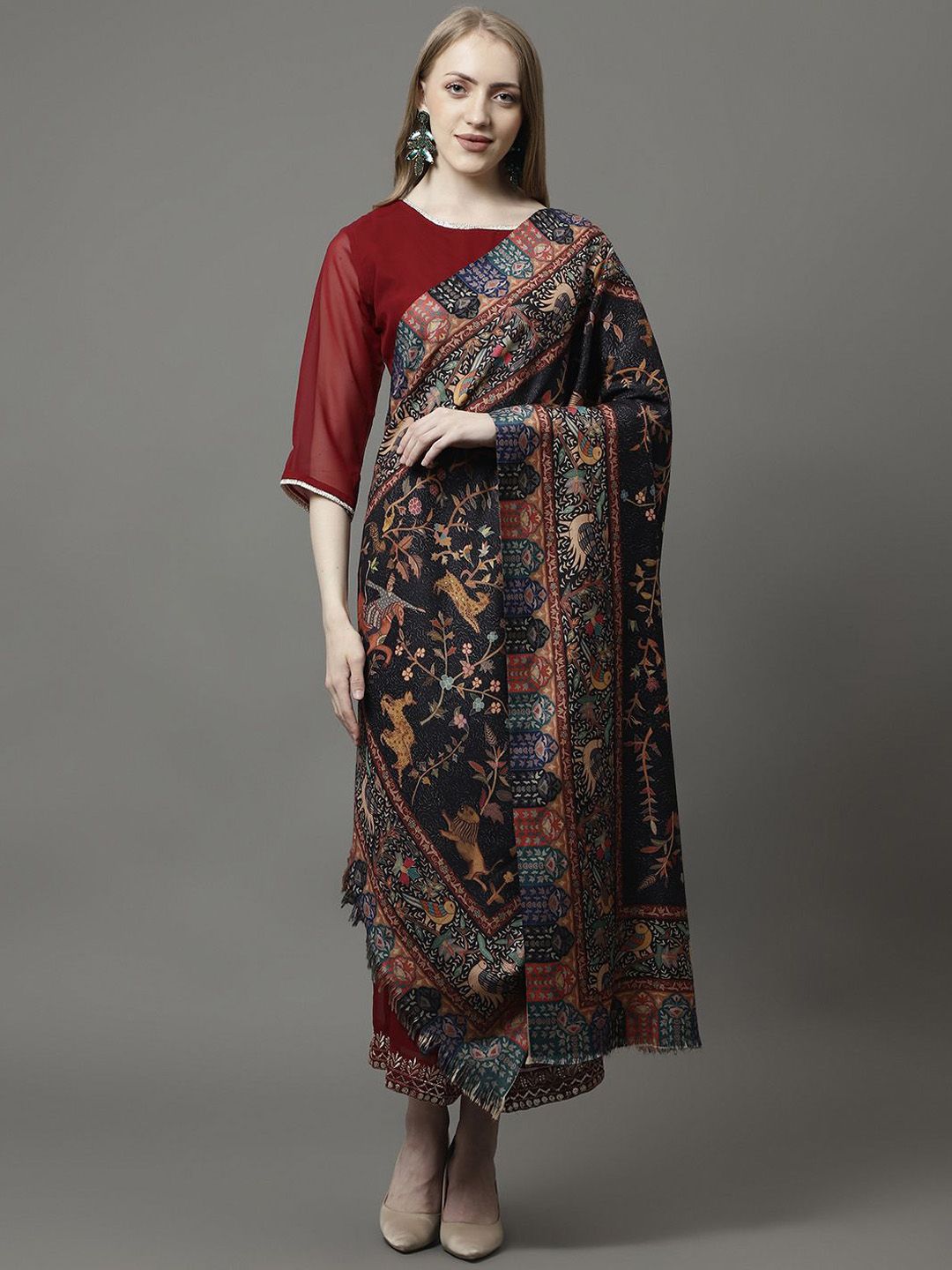 WEAVERS VILLA Women Ethnic Motifs Printed Shawl-picture-19