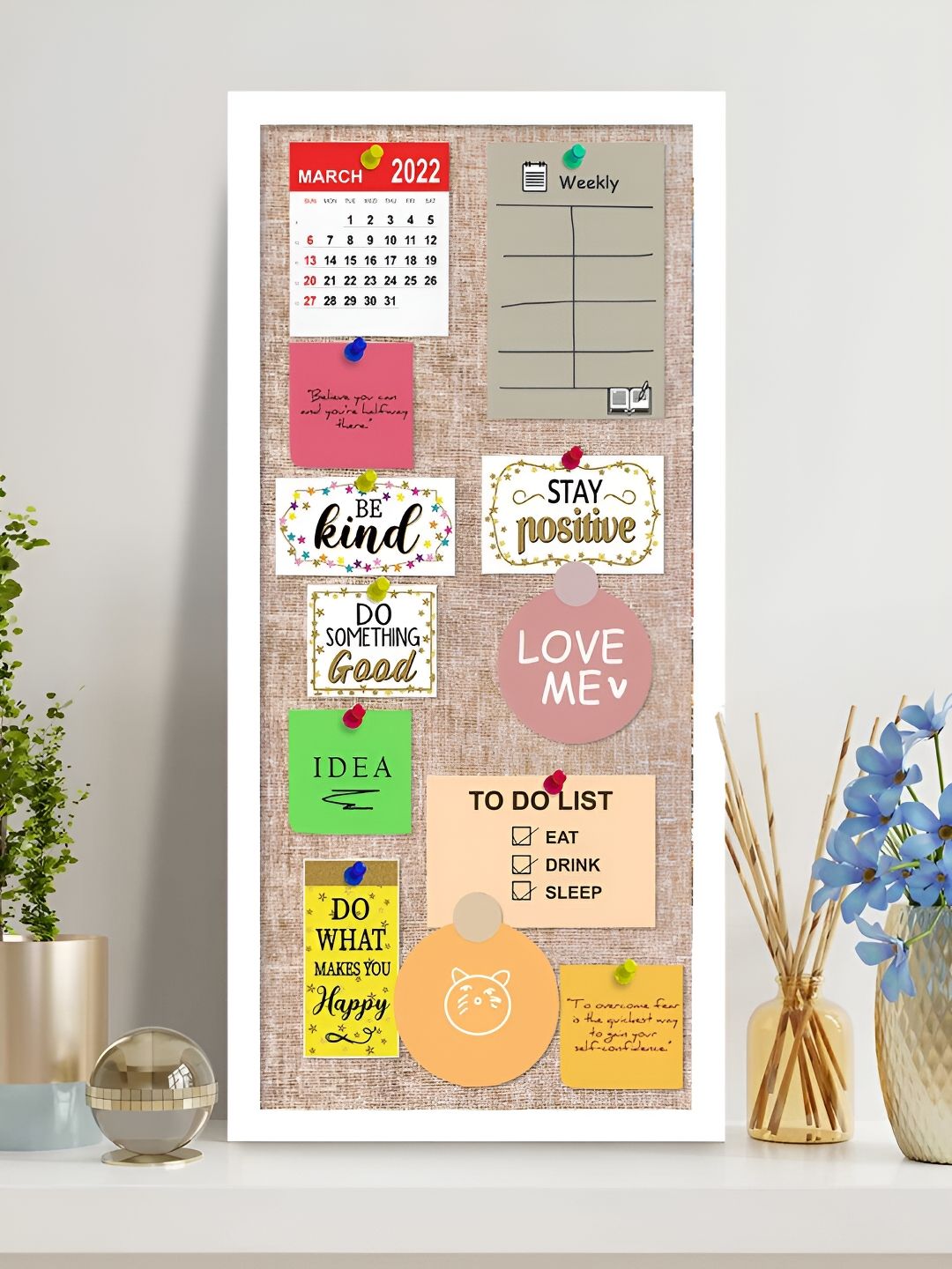 Art Street White Wooden Notice Board Bulletin Board Frame