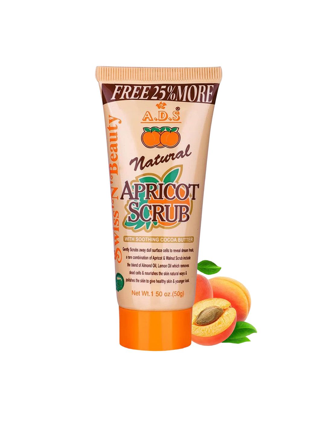 A.D.S Apricot Scrub With Soothing Cocoa Butter Removes Black Heads & Tan- 50g-image-47
