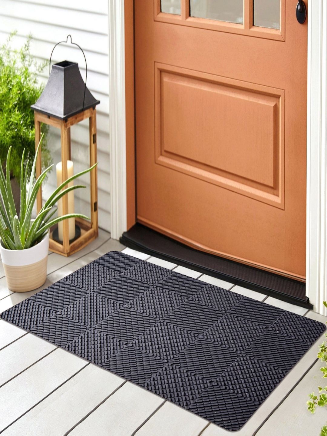 Home Centre Black Textured Anti-Skid Doormat-picture-33
